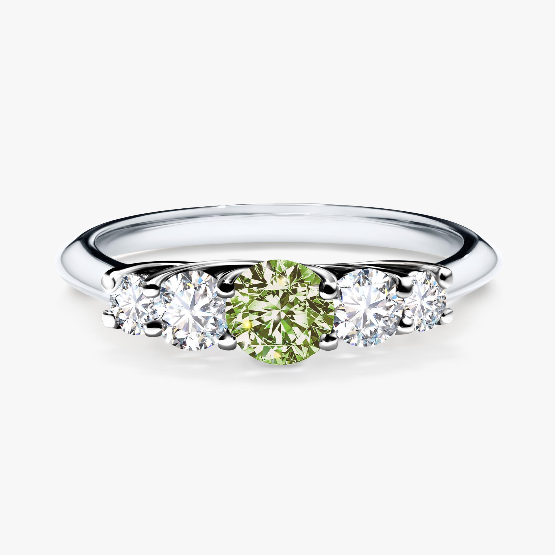 Pierscionek zareczynowy z diamentem zielony_jasny 053 CT z bialego zlota my darling 01