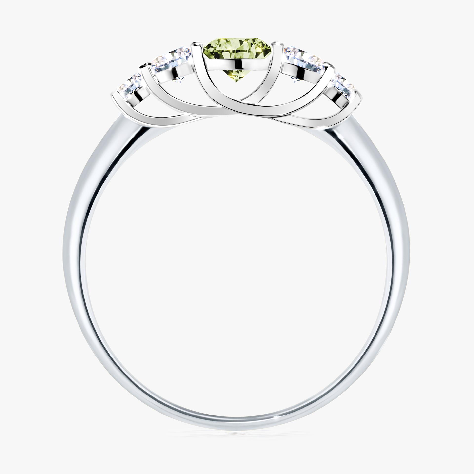 Pierscionek zareczynowy z diamentem zielony_jasny 053 CT z bialego zlota my darling 02