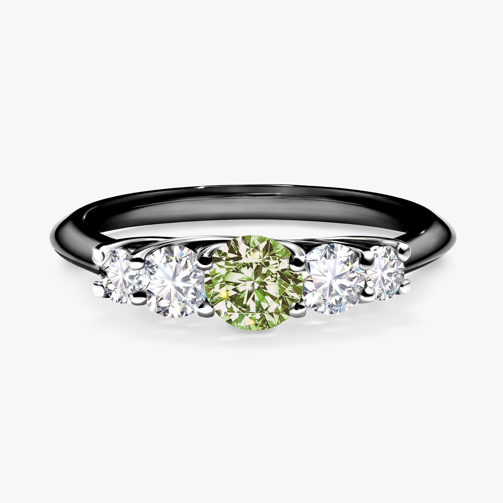 Pierscionek zareczynowy z diamentem zielony_jasny 053 CT z czarnego zlota my darling 01
