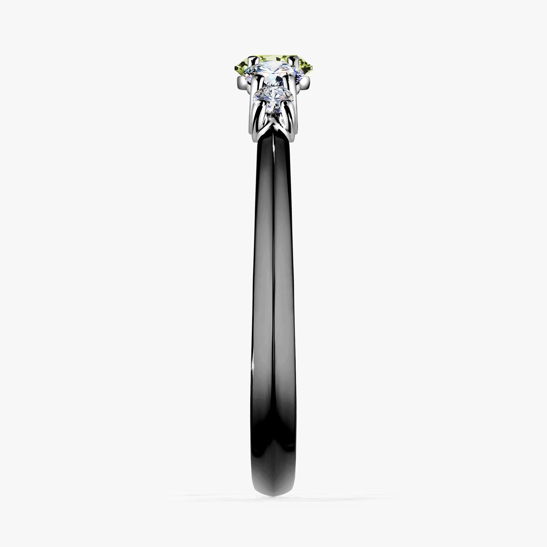 Pierscionek zareczynowy z diamentem zielony_jasny 053 CT z czarnego zlota my darling 03