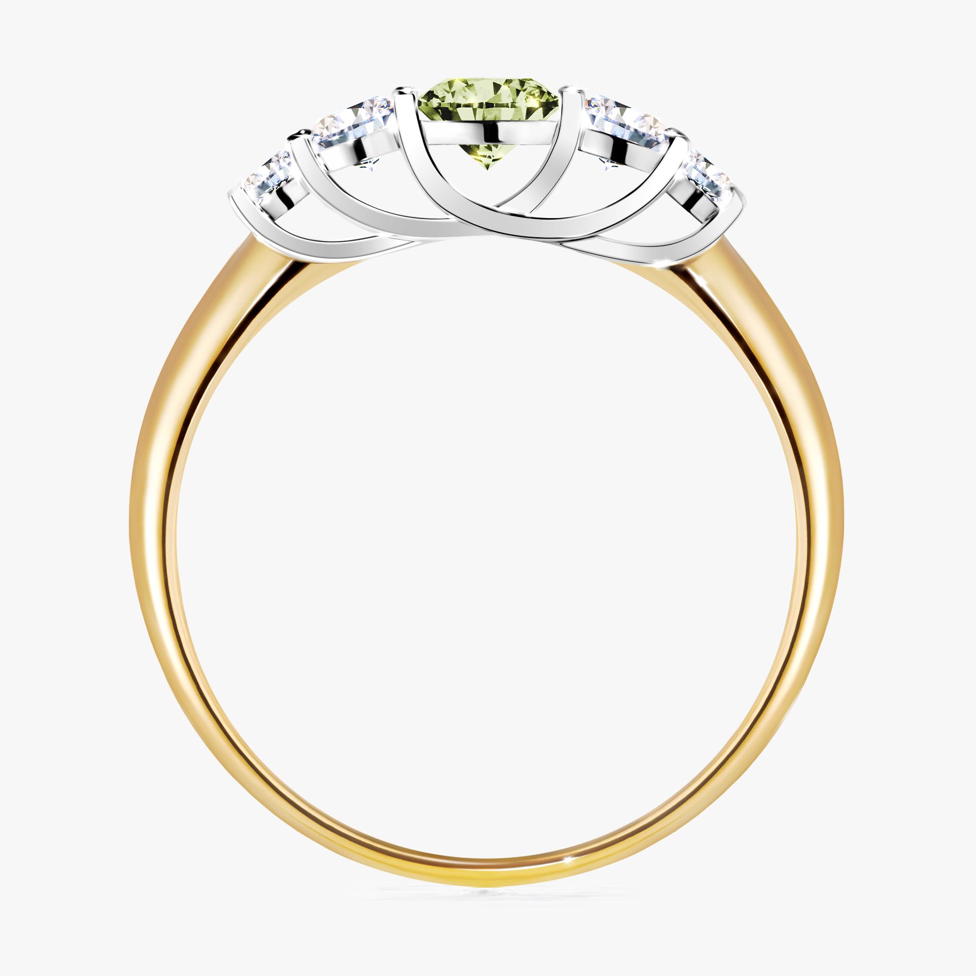 Pierscionek zareczynowy z diamentem zielony_jasny 053 CT z zoltego zlota my darling 02