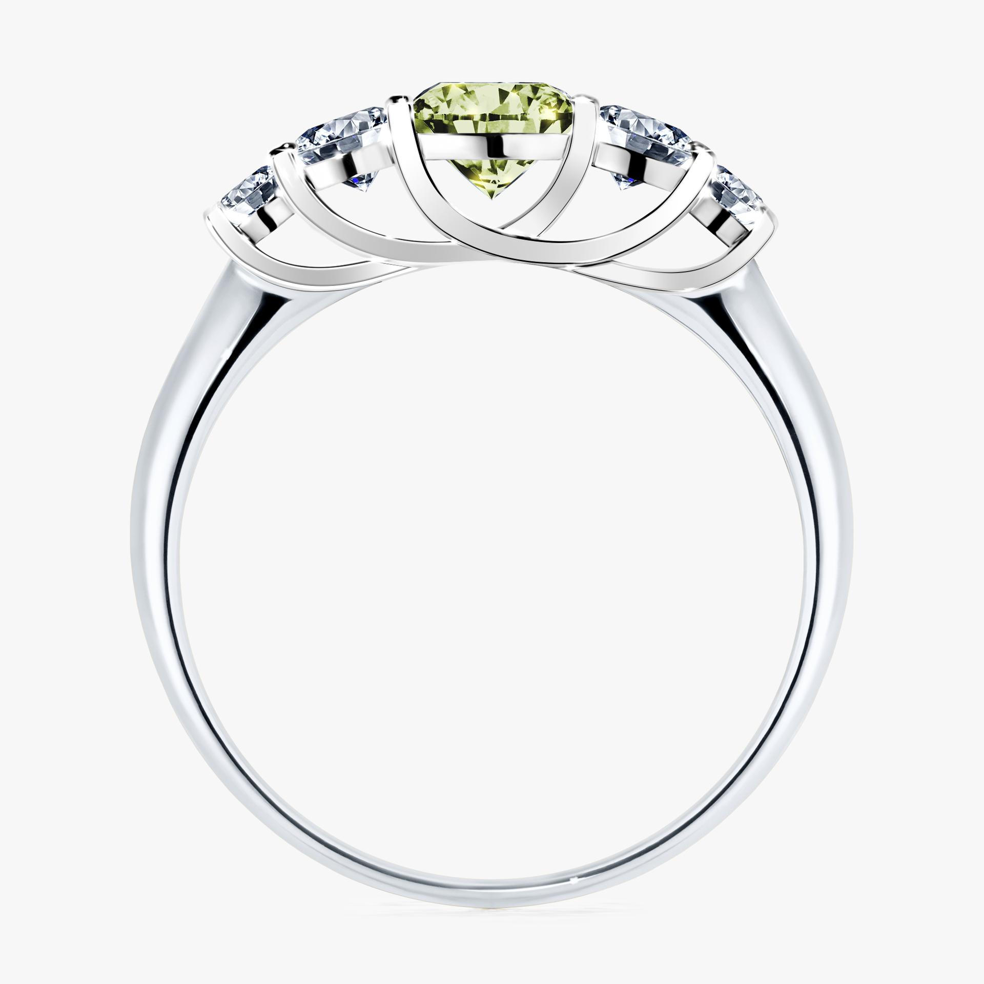 Pierscionek zareczynowy z diamentem zielony_jasny 096 CT z bialego zlota my darling 02
