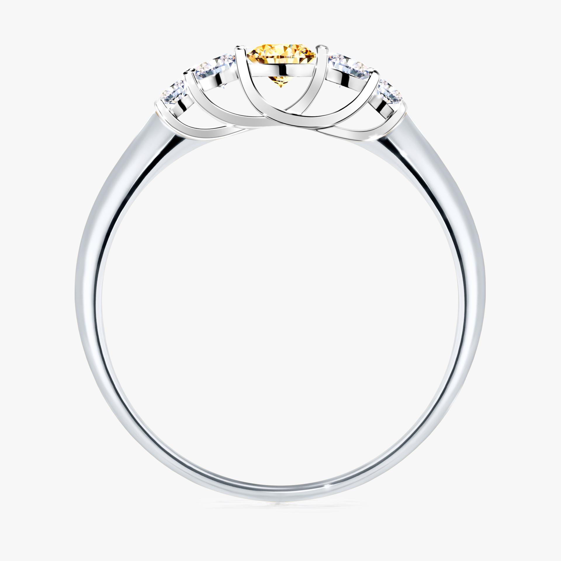 Pierscionek zareczynowy z diamentem zolty 022 CT z bialego zlota my darling 02