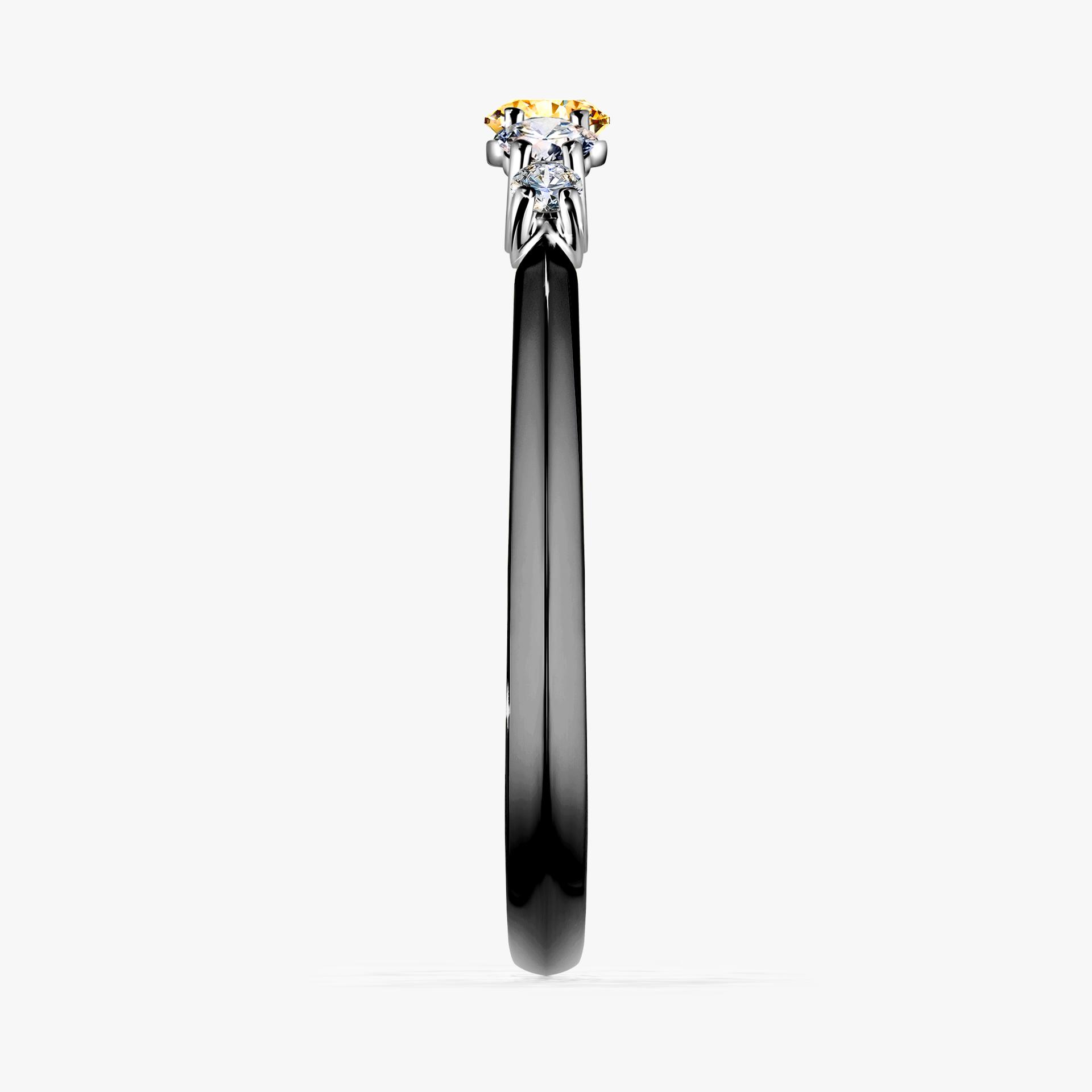 Pierscionek zareczynowy z diamentem zolty 022 CT z czarnego zlota my darling 03