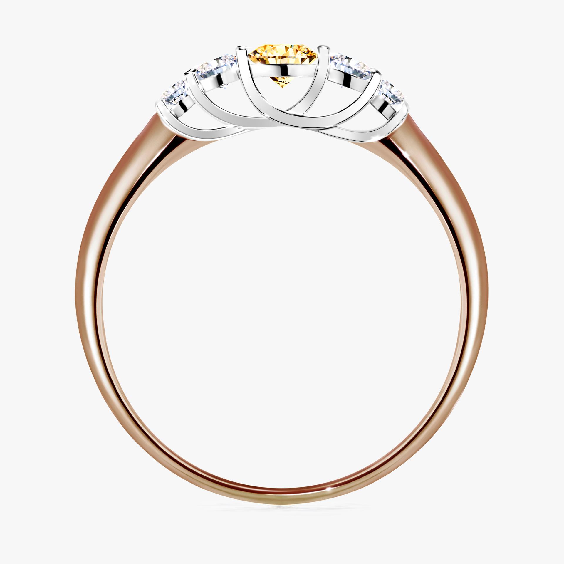 Pierscionek zareczynowy z diamentem zolty 022 CT z rozowego zlota my darling 02