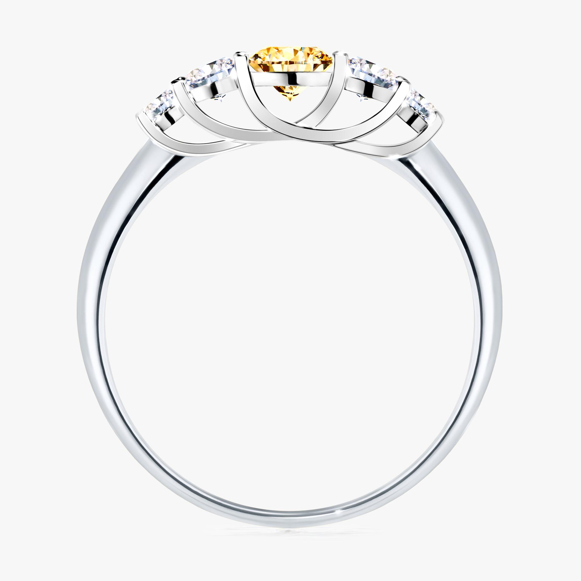 Pierscionek zareczynowy z diamentem zolty 053 CT z bialego zlota my darling 02