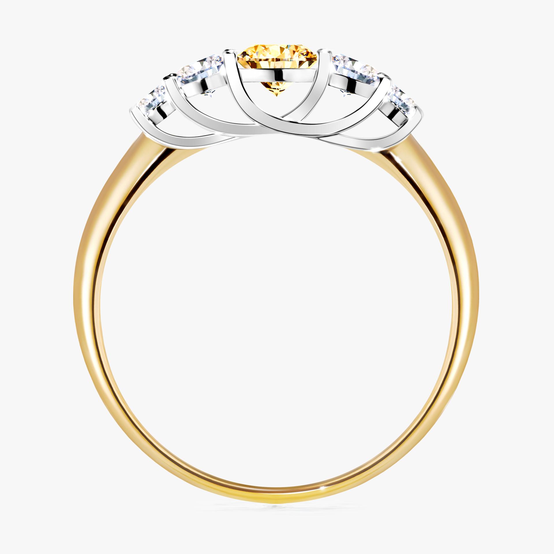 Pierscionek zareczynowy z diamentem zolty 053 CT z zoltego zlota my darling 02