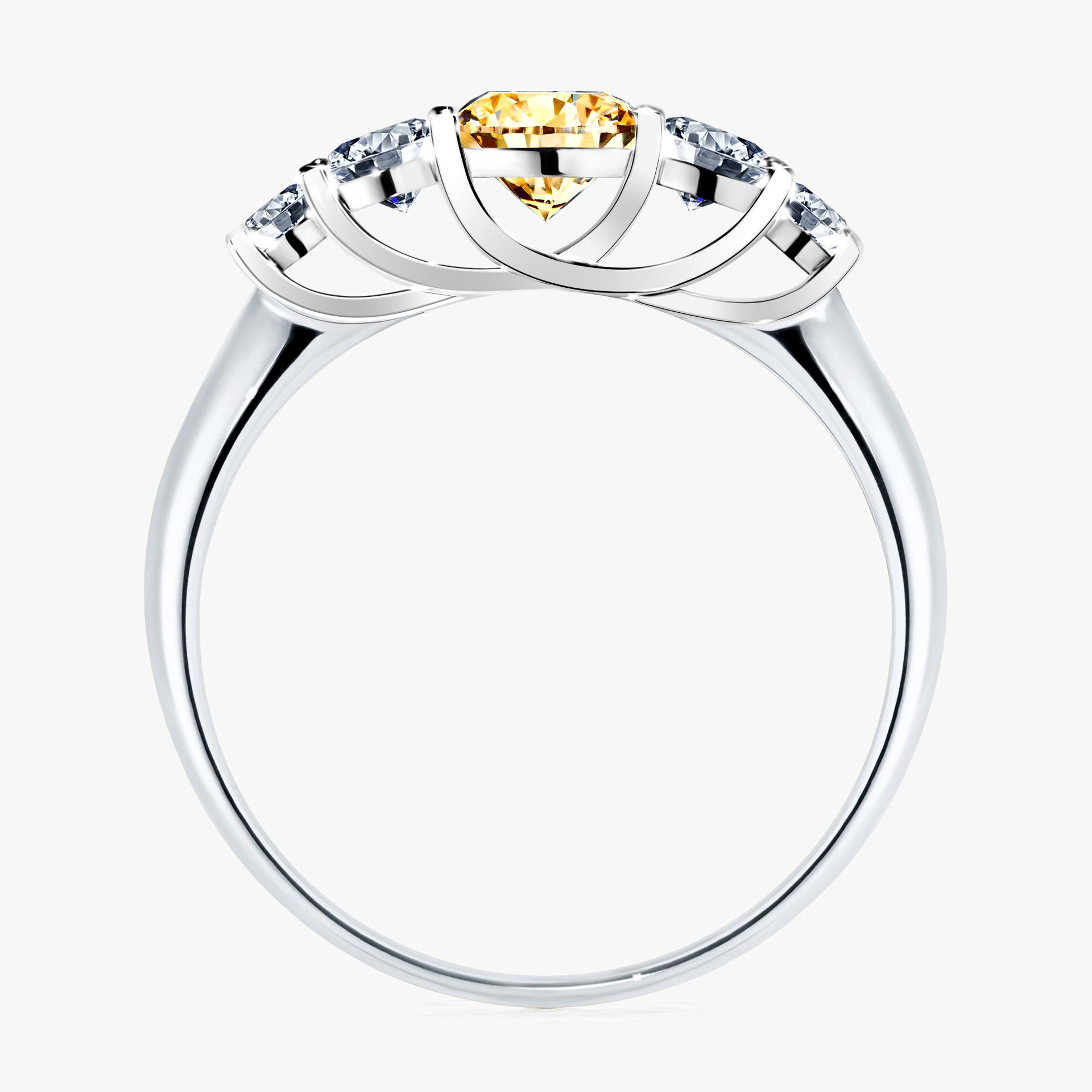 Pierscionek zareczynowy z diamentem zolty 096 CT z bialego zlota my darling 02