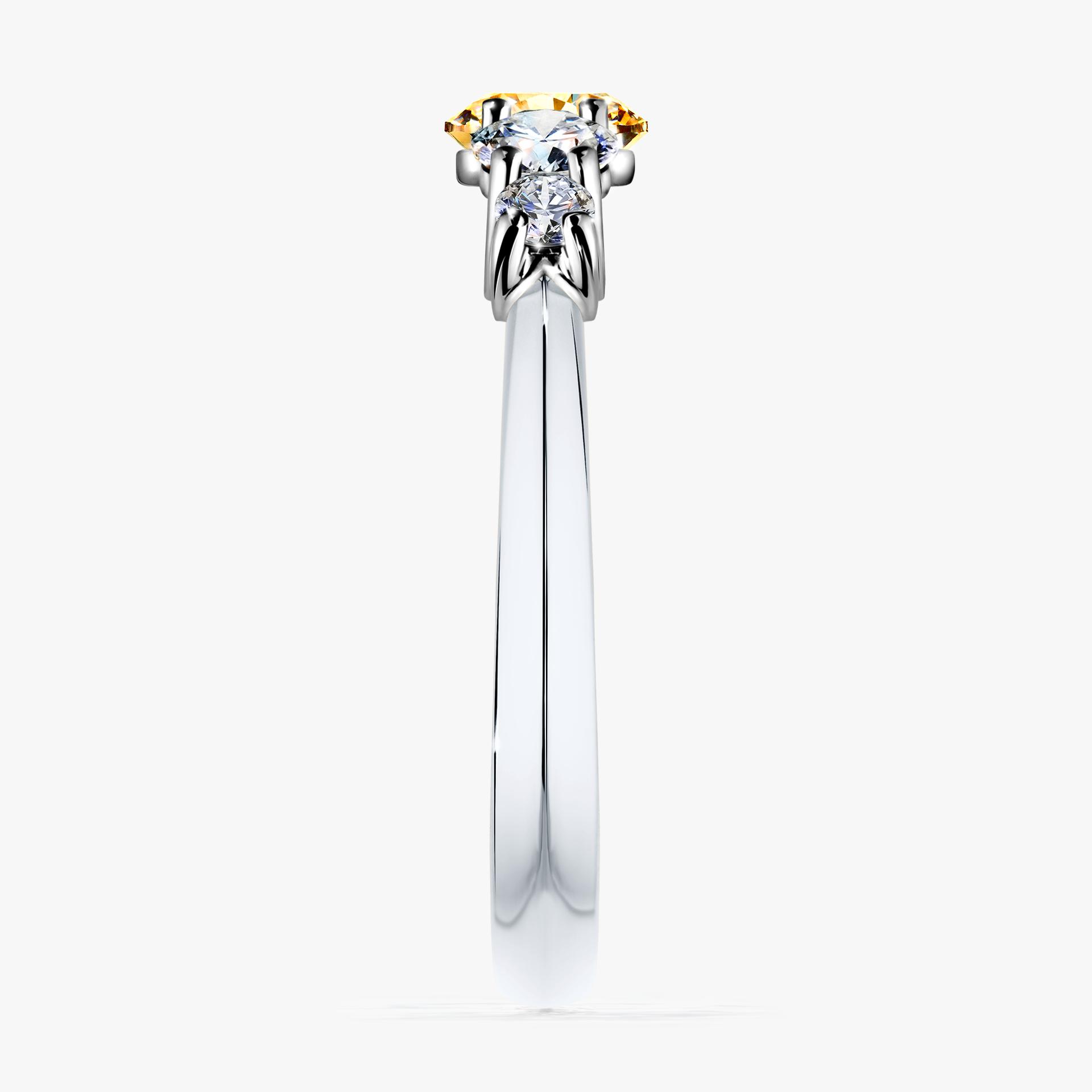 Pierscionek zareczynowy z diamentem zolty 096 CT z bialego zlota my darling 03