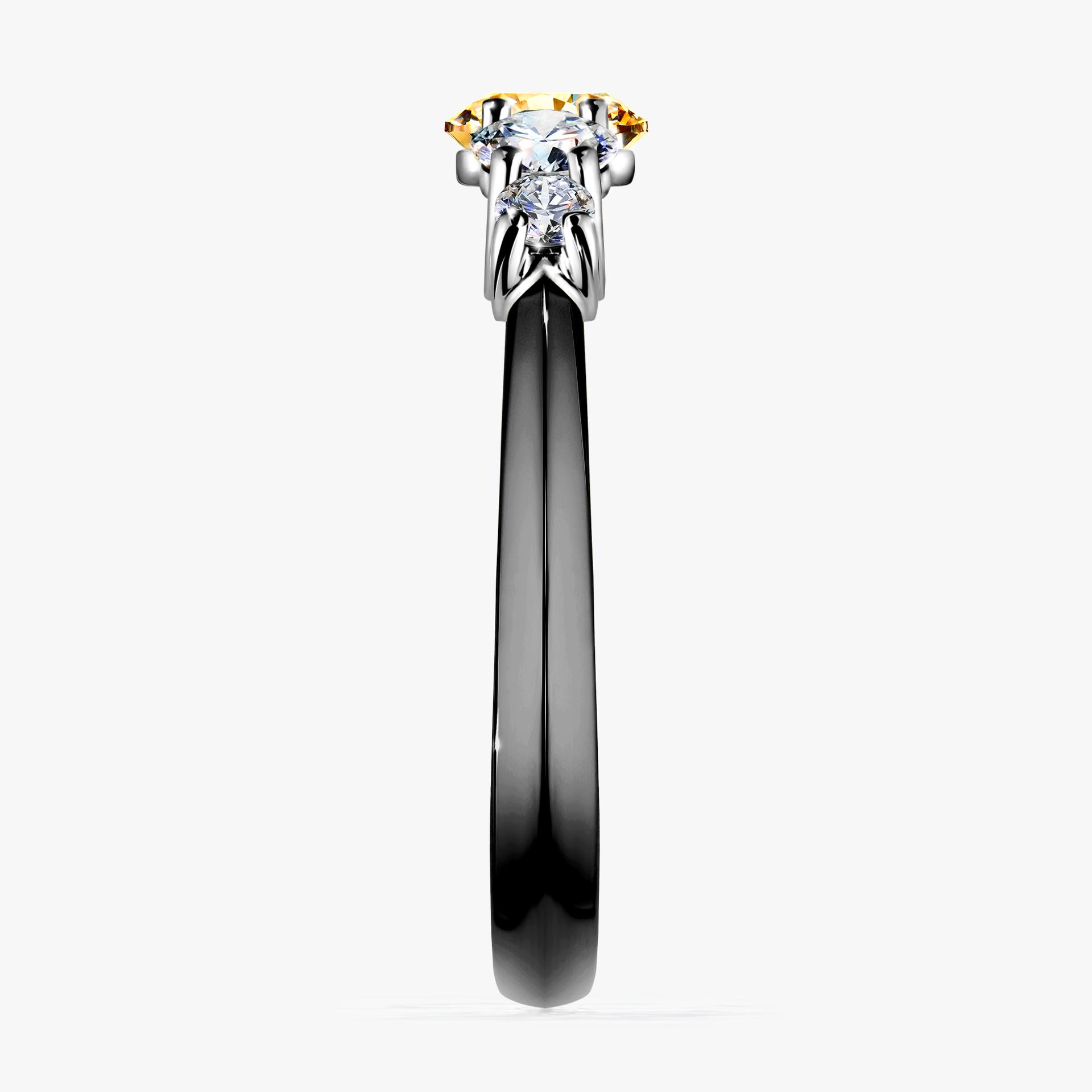 Pierscionek zareczynowy z diamentem zolty 096 CT z czarnego zlota my darling 03