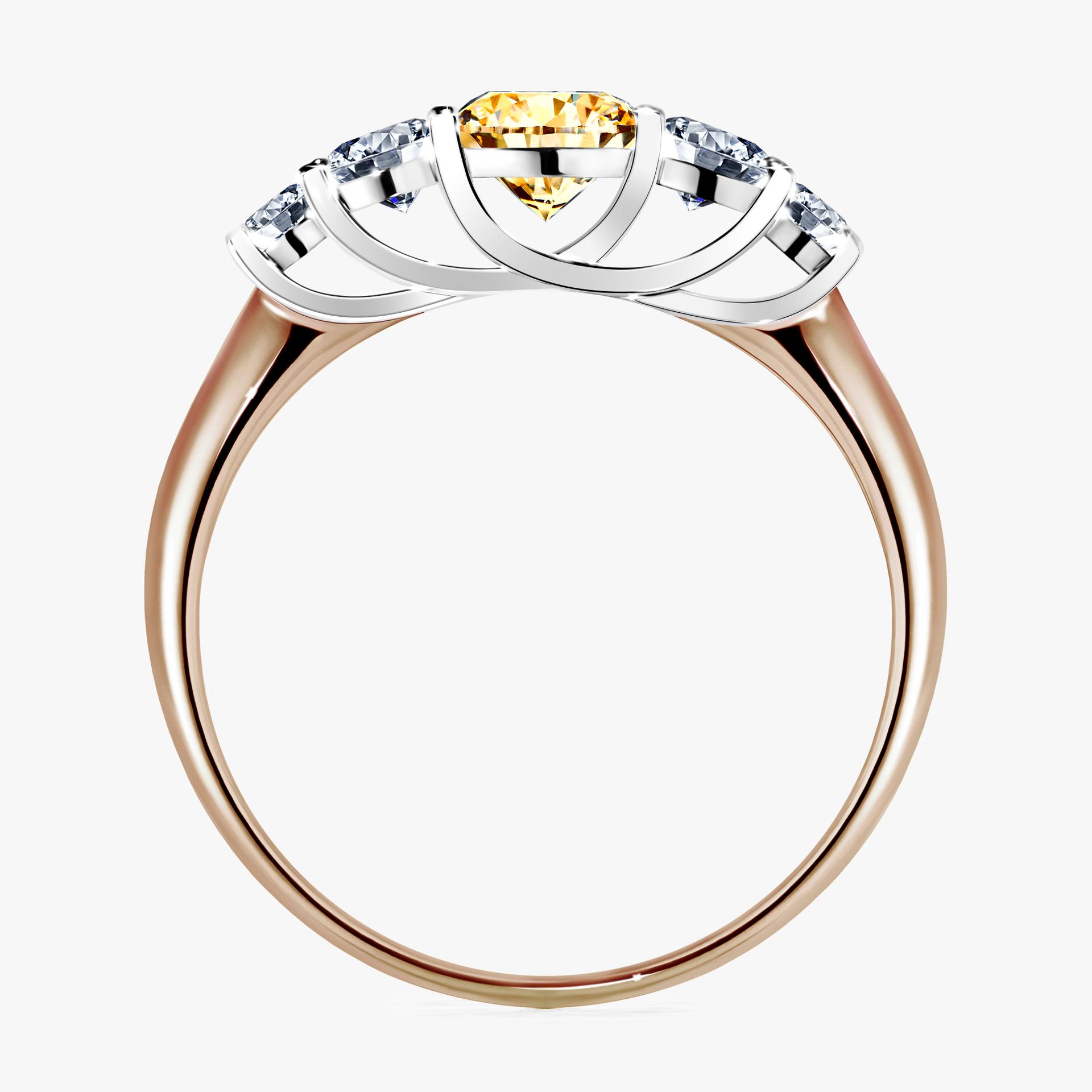 Pierscionek zareczynowy z diamentem zolty 096 CT z rozowego zlota my darling 02