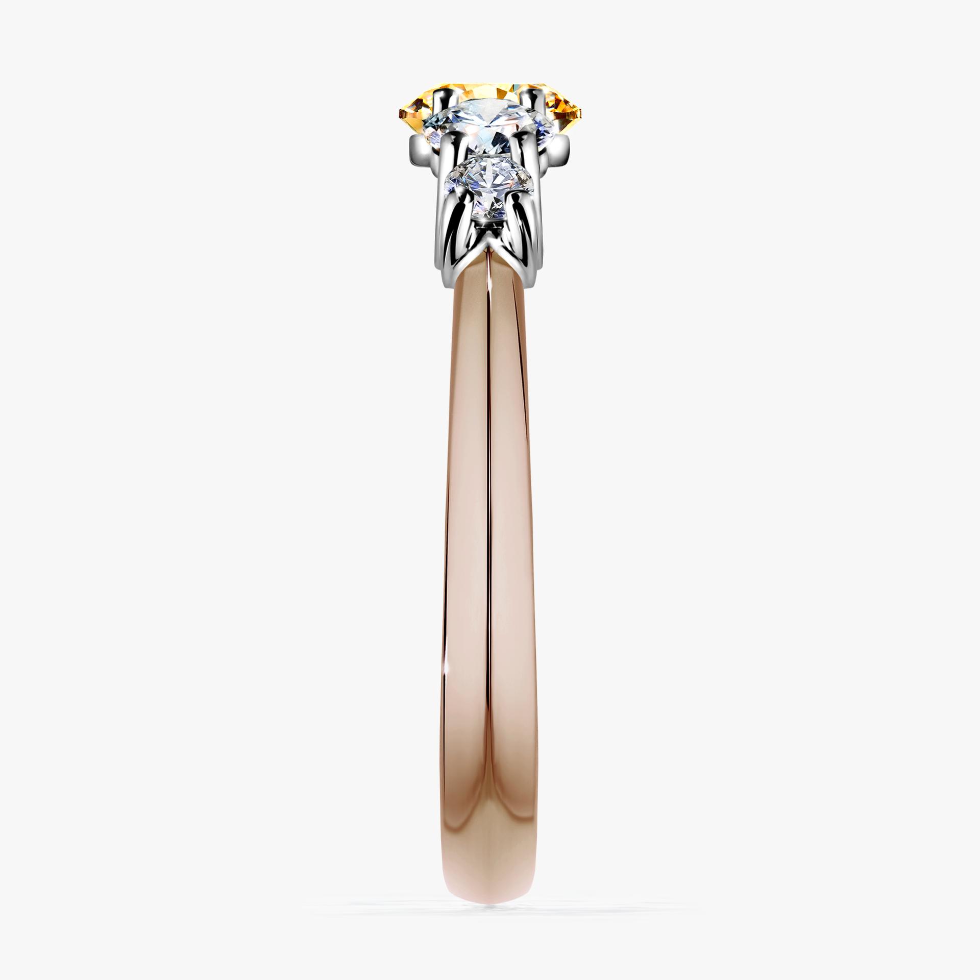 Pierscionek zareczynowy z diamentem zolty 096 CT z rozowego zlota my darling 03