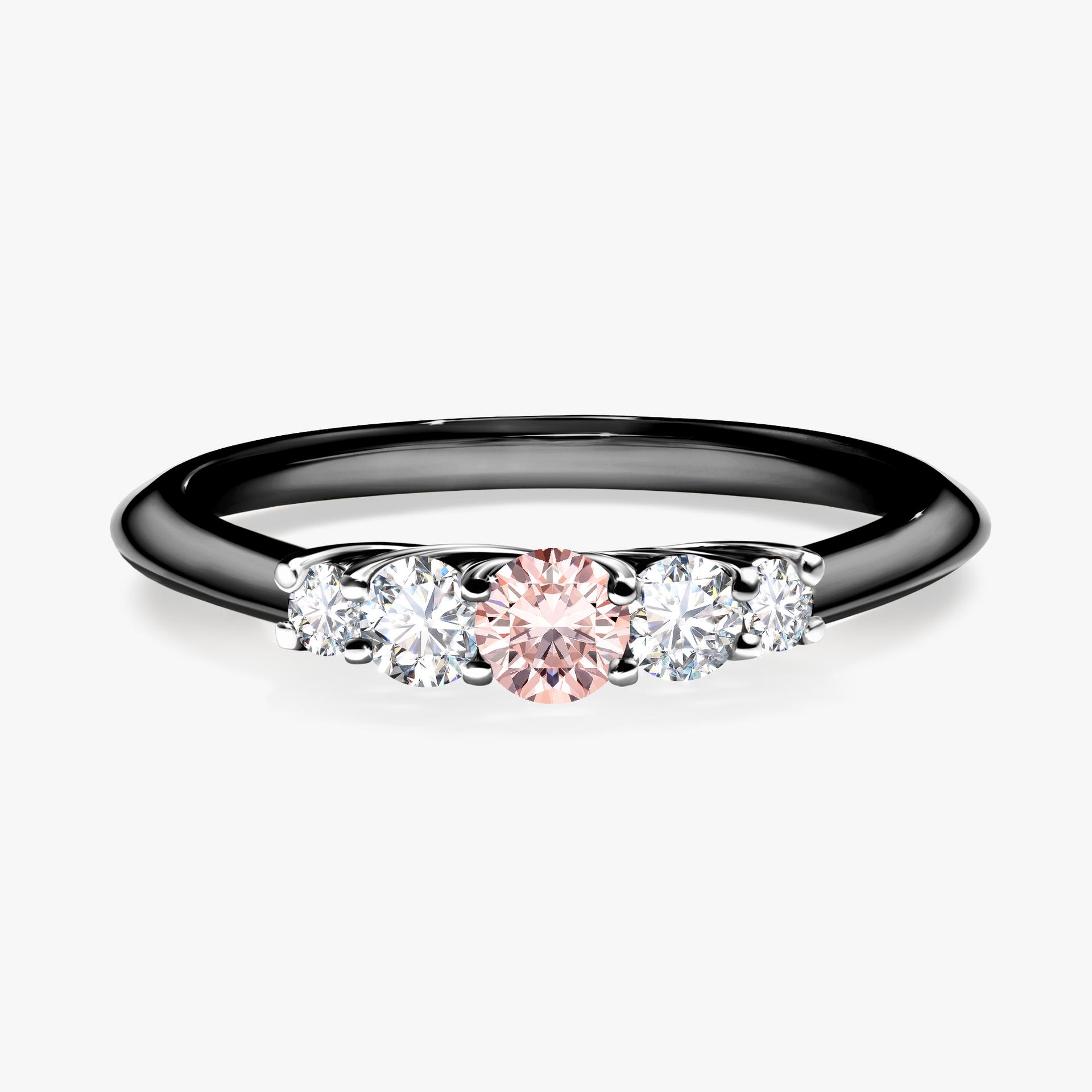 Pierscionek zareczynowy z morganitem 022 CT z czarnego zlota my darling 01