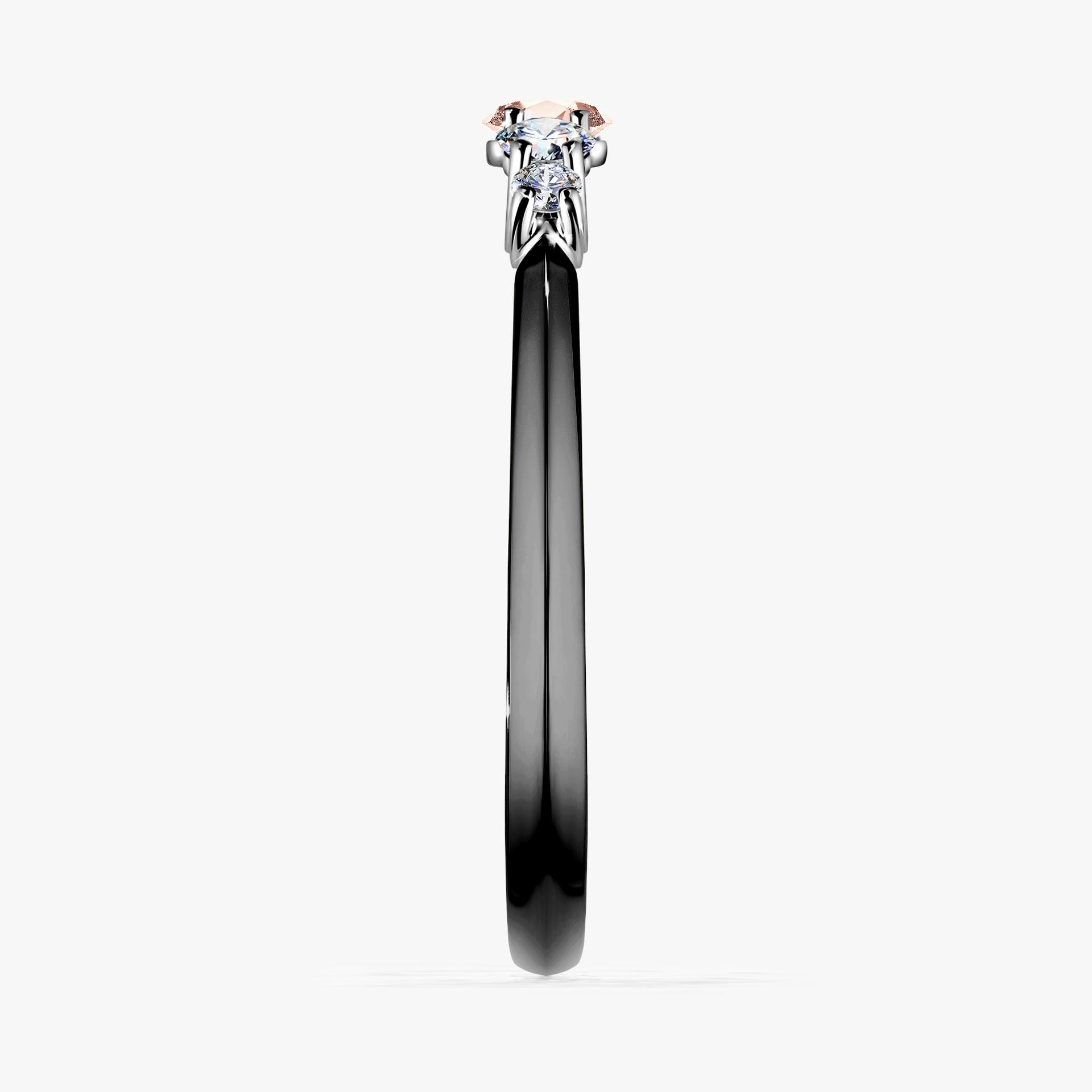 Pierscionek zareczynowy z morganitem 022 CT z czarnego zlota my darling 03