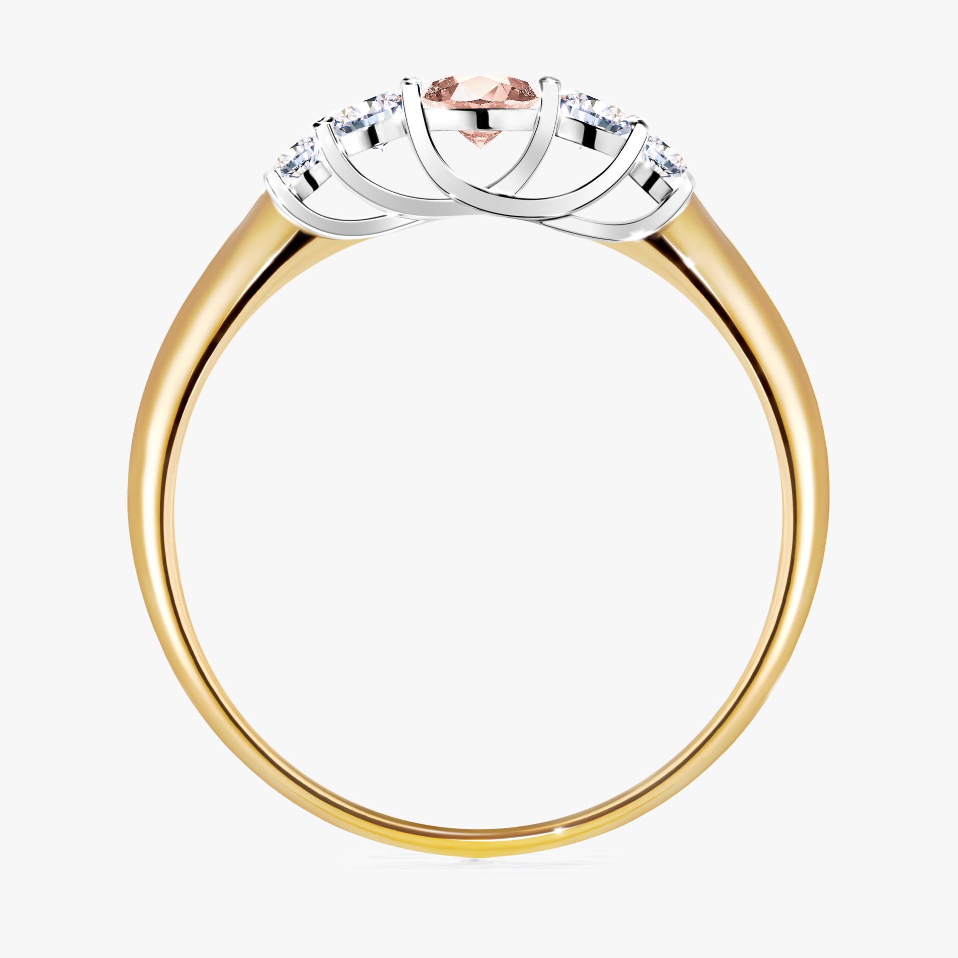 Pierscionek zareczynowy z morganitem 022 CT z zoltego zlota my darling 02