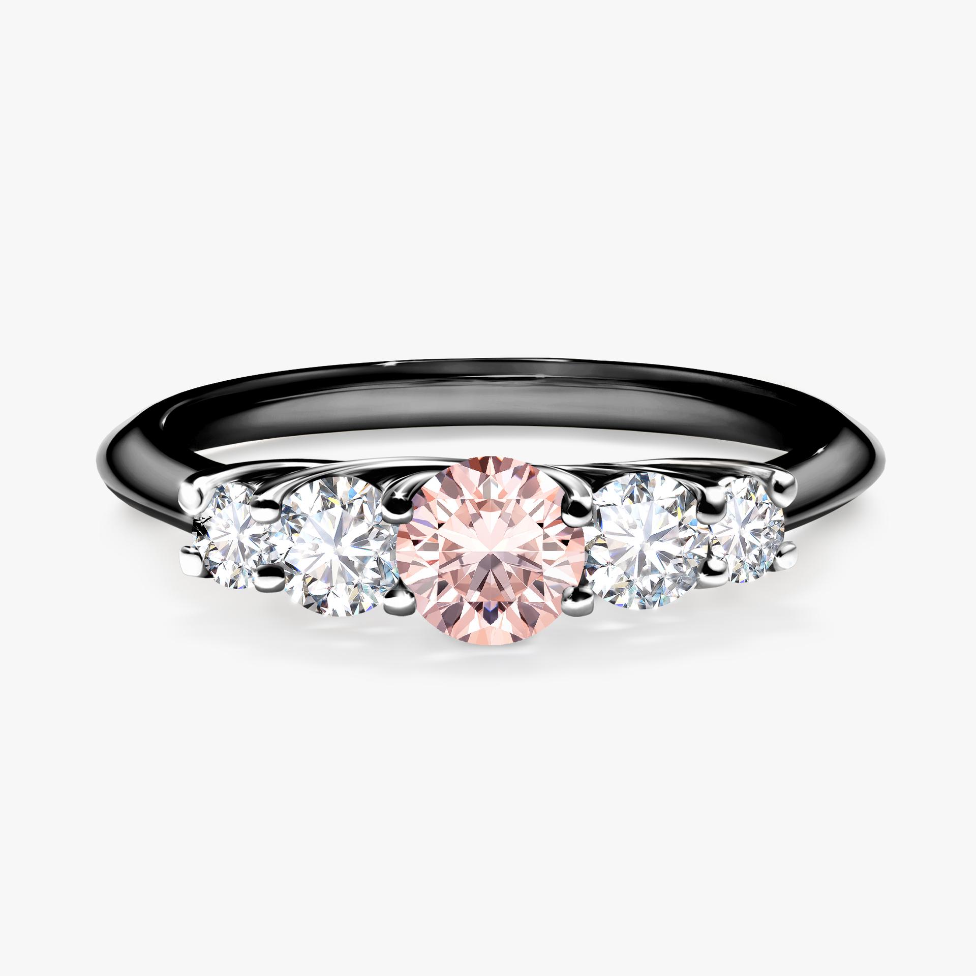 Pierscionek zareczynowy z morganitem 053 CT z czarnego zlota my darling 01