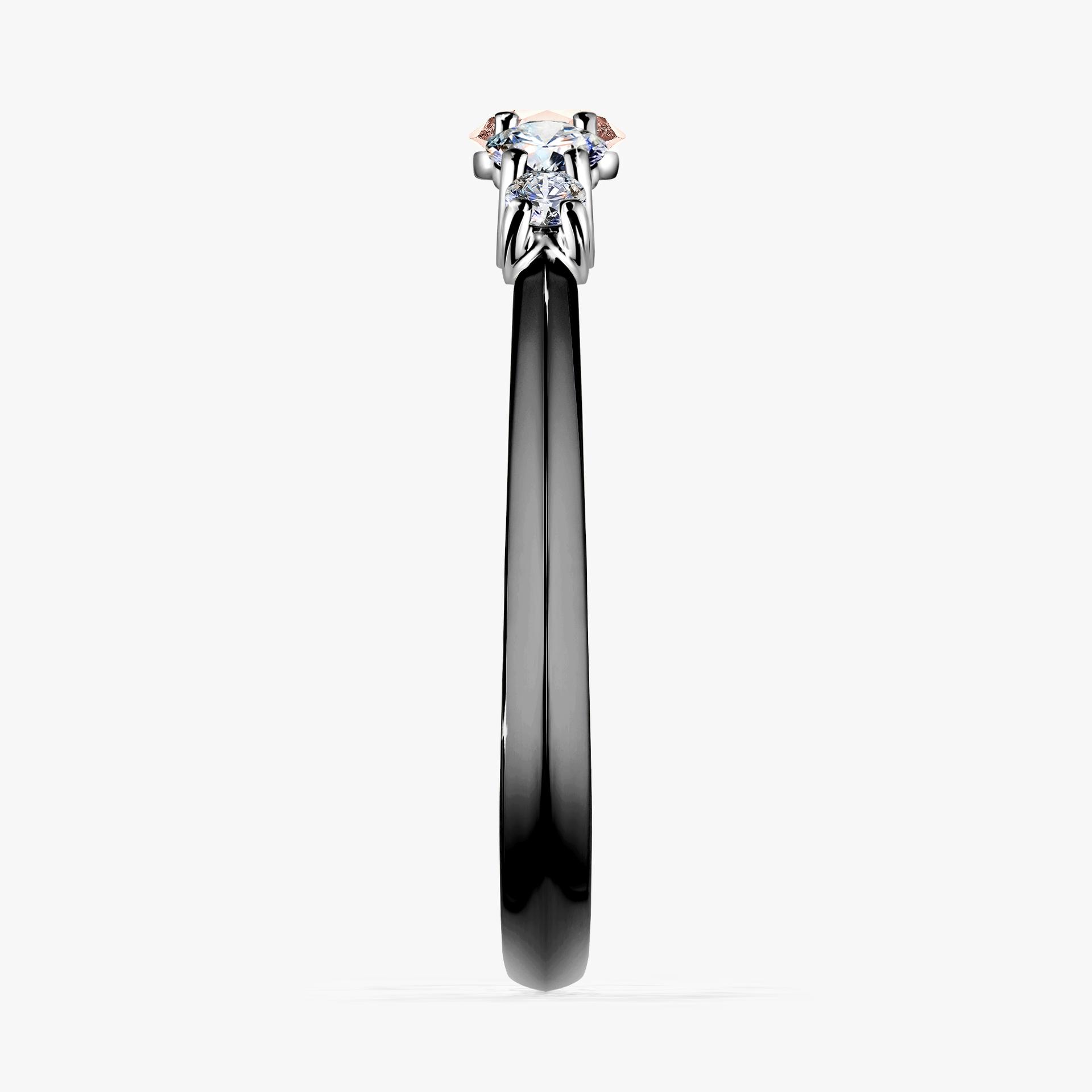 Pierscionek zareczynowy z morganitem 053 CT z czarnego zlota my darling 03