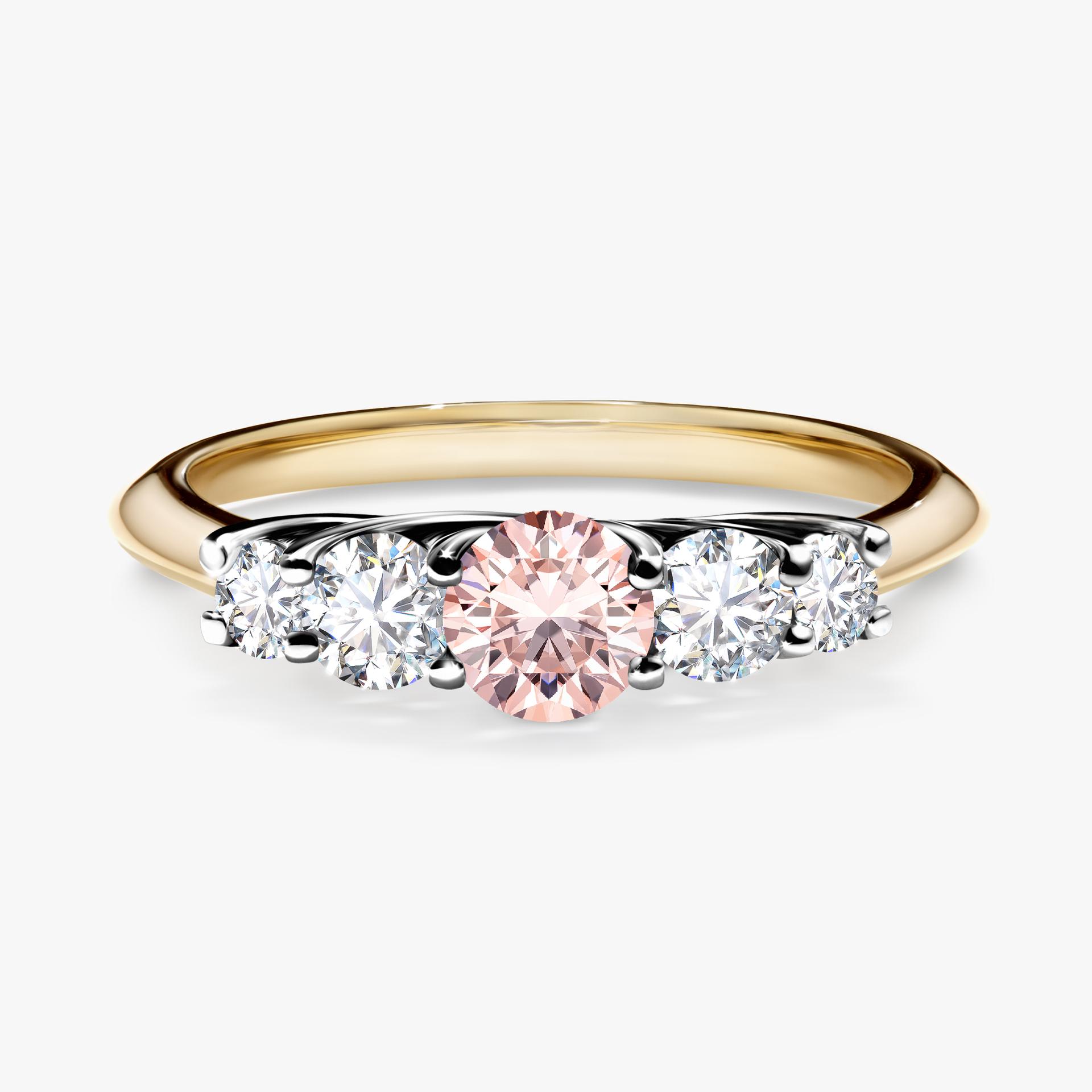 Pierscionek zareczynowy z morganitem 053 CT z zoltego zlota my darling 01