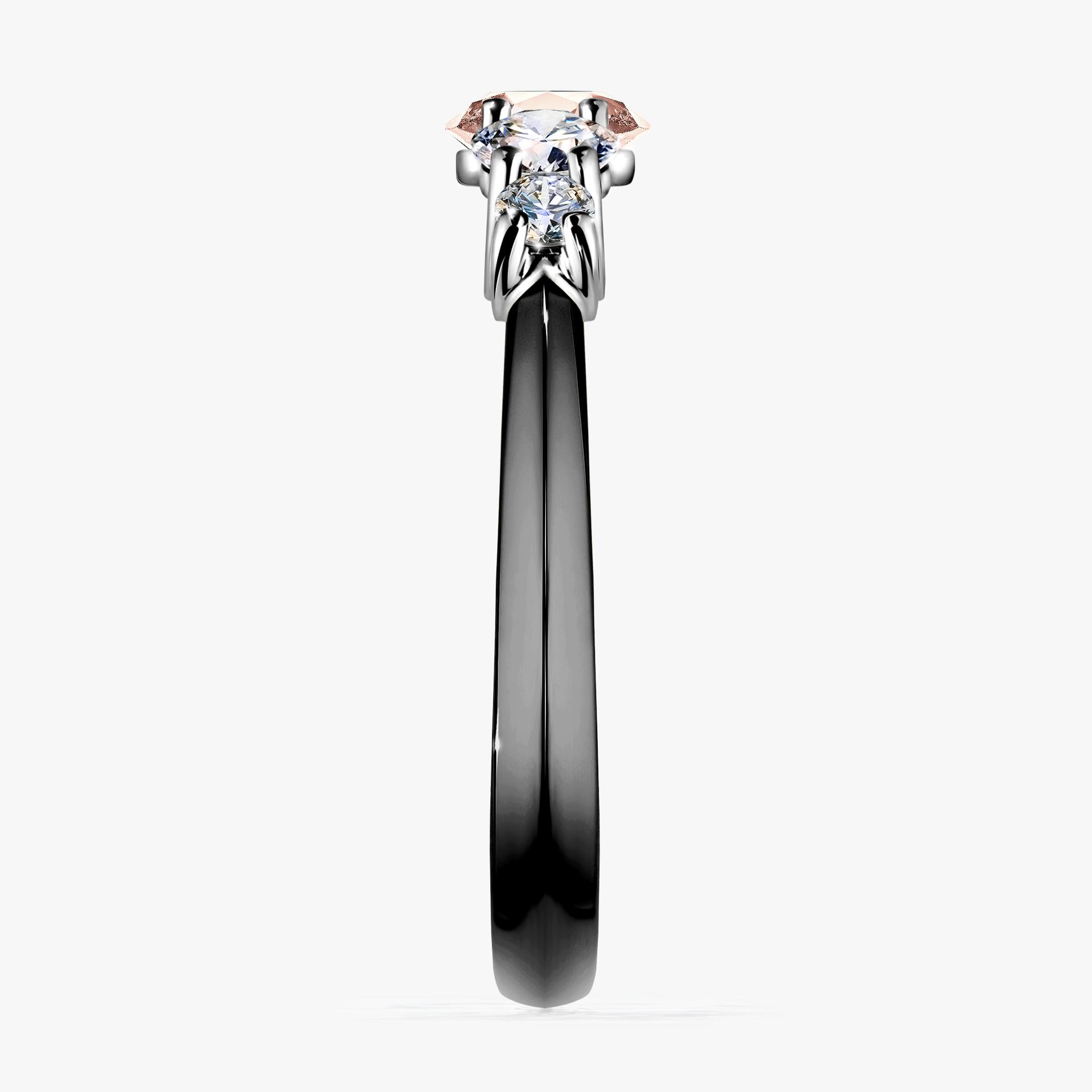 Pierscionek zareczynowy z morganitem 096 CT z czarnego zlota my darling 03