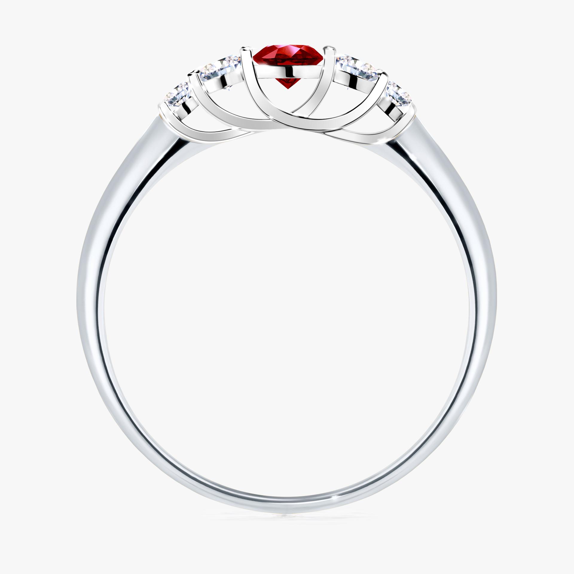 Pierscionek zareczynowy z rubinem 022 CT z bialego zlota my darling 02