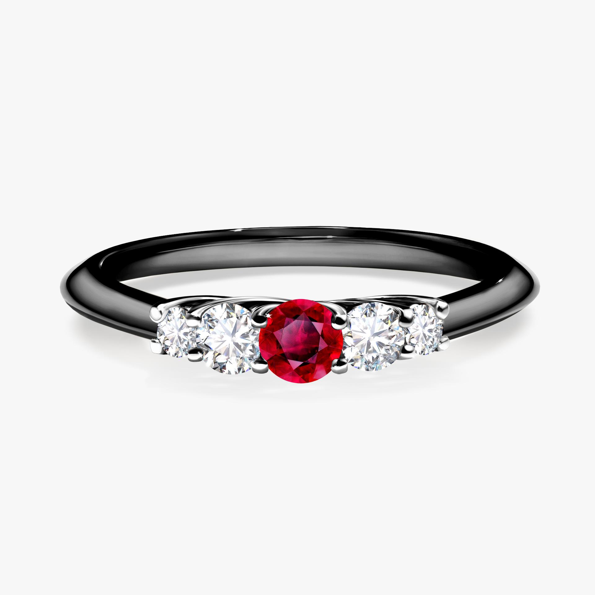 Pierscionek zareczynowy z rubinem 022 CT z czarnego zlota my darling 01