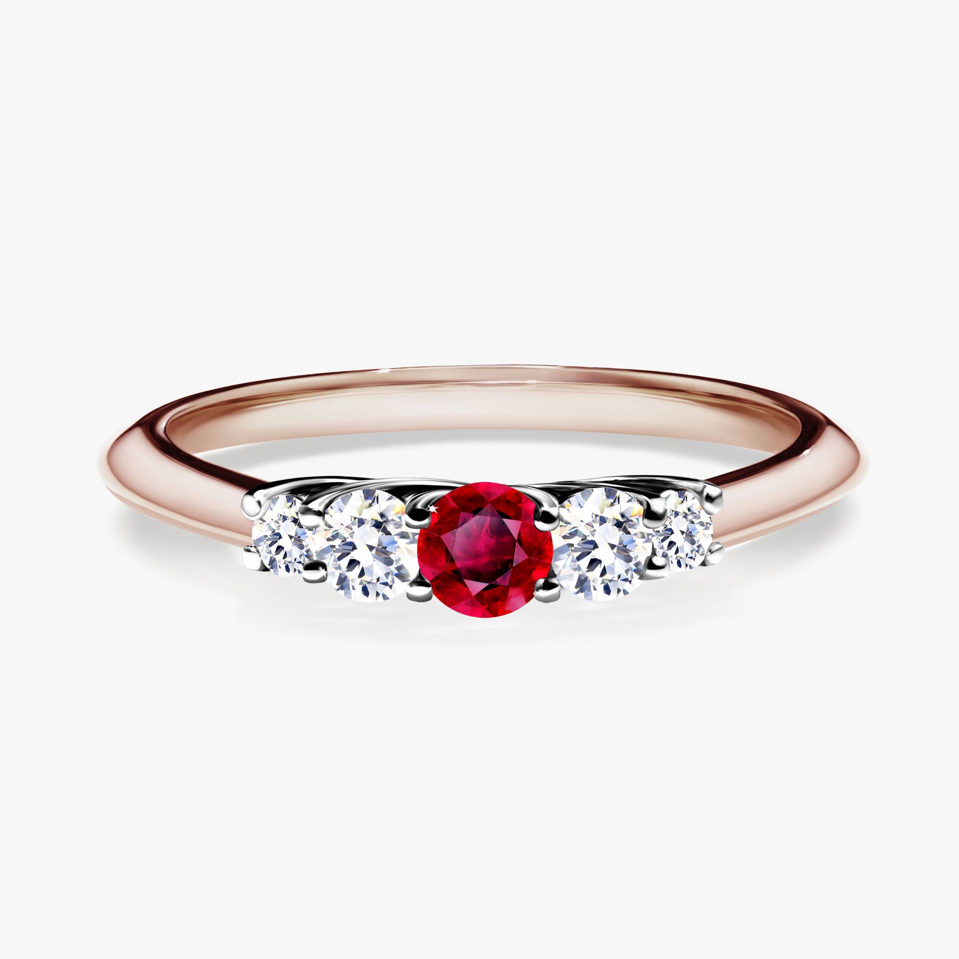 Pierścionek zaręczynowy My Darling z różowego złota z rubinem 0,22ct