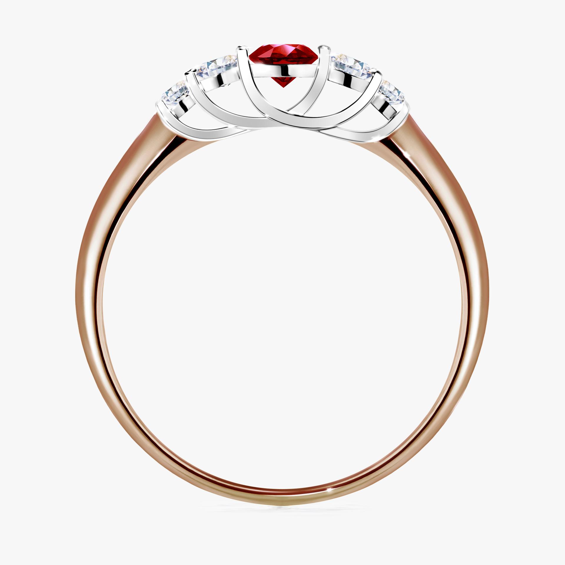 Pierścionek zaręczynowy My Darling z różowego złota z rubinem 0,22ct
