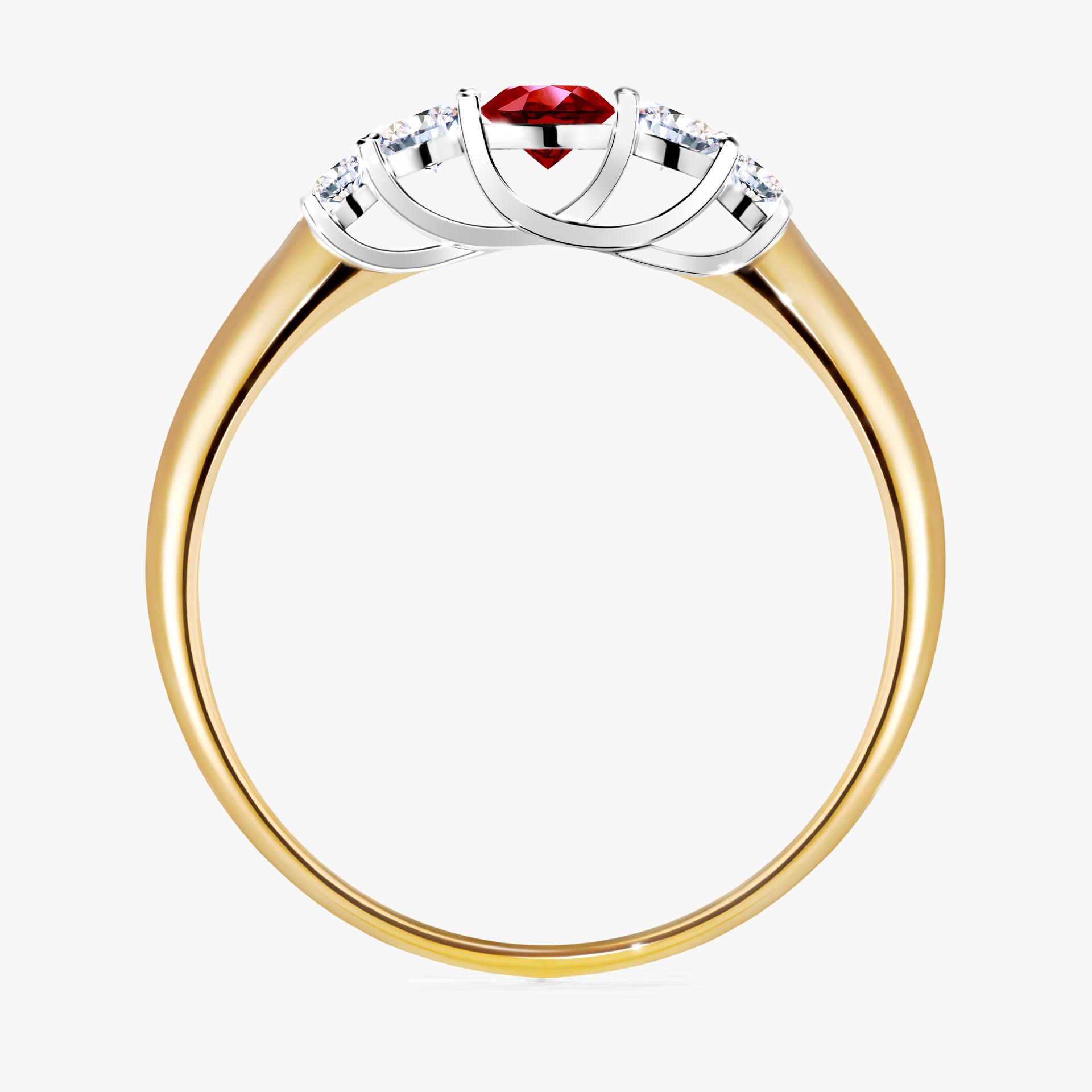 Pierścionek zaręczynowy My Darling z żółtego złota z rubinem 0,22ct