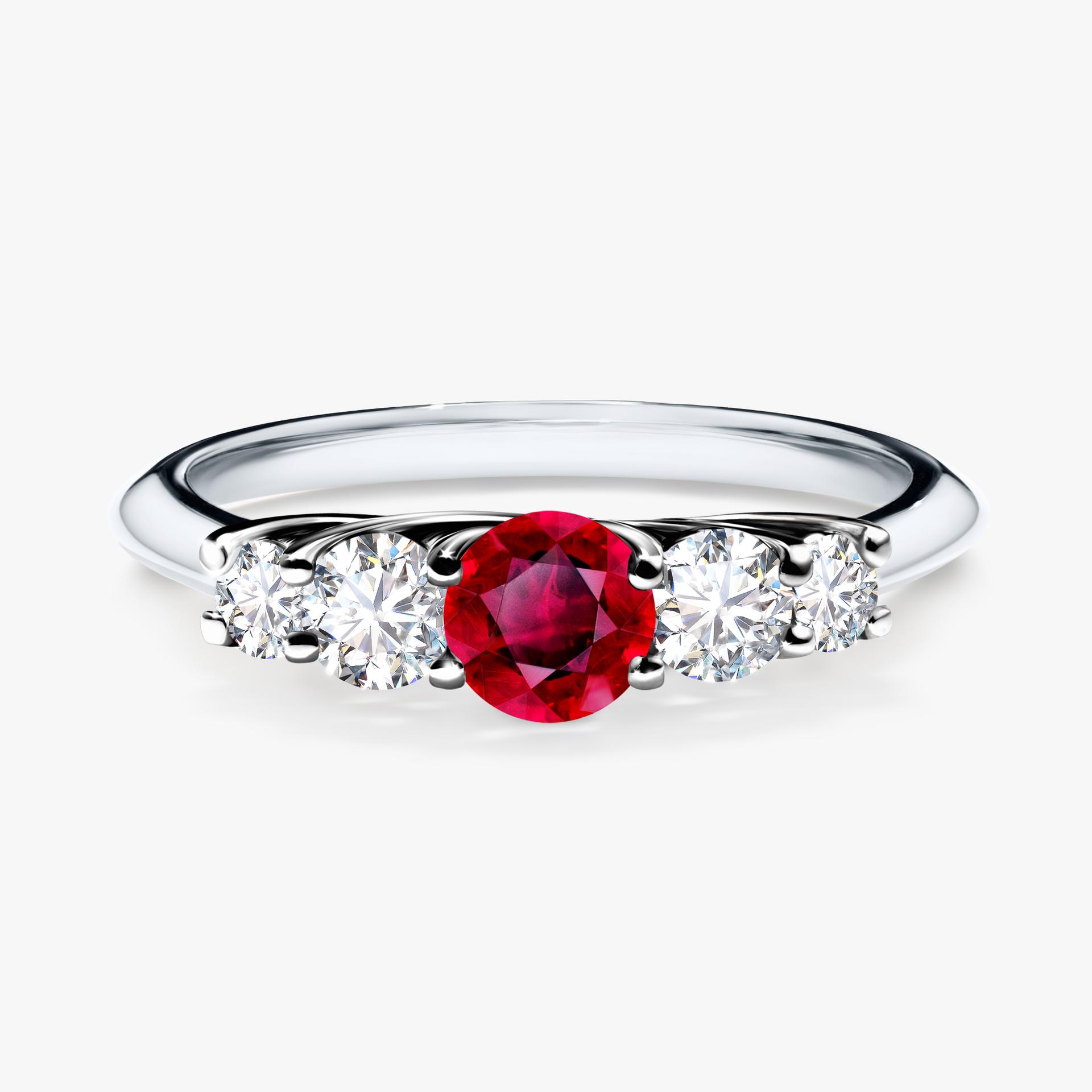 Pierścionek zaręczynowy My Darling z białego złota z rubinem 0,53ct