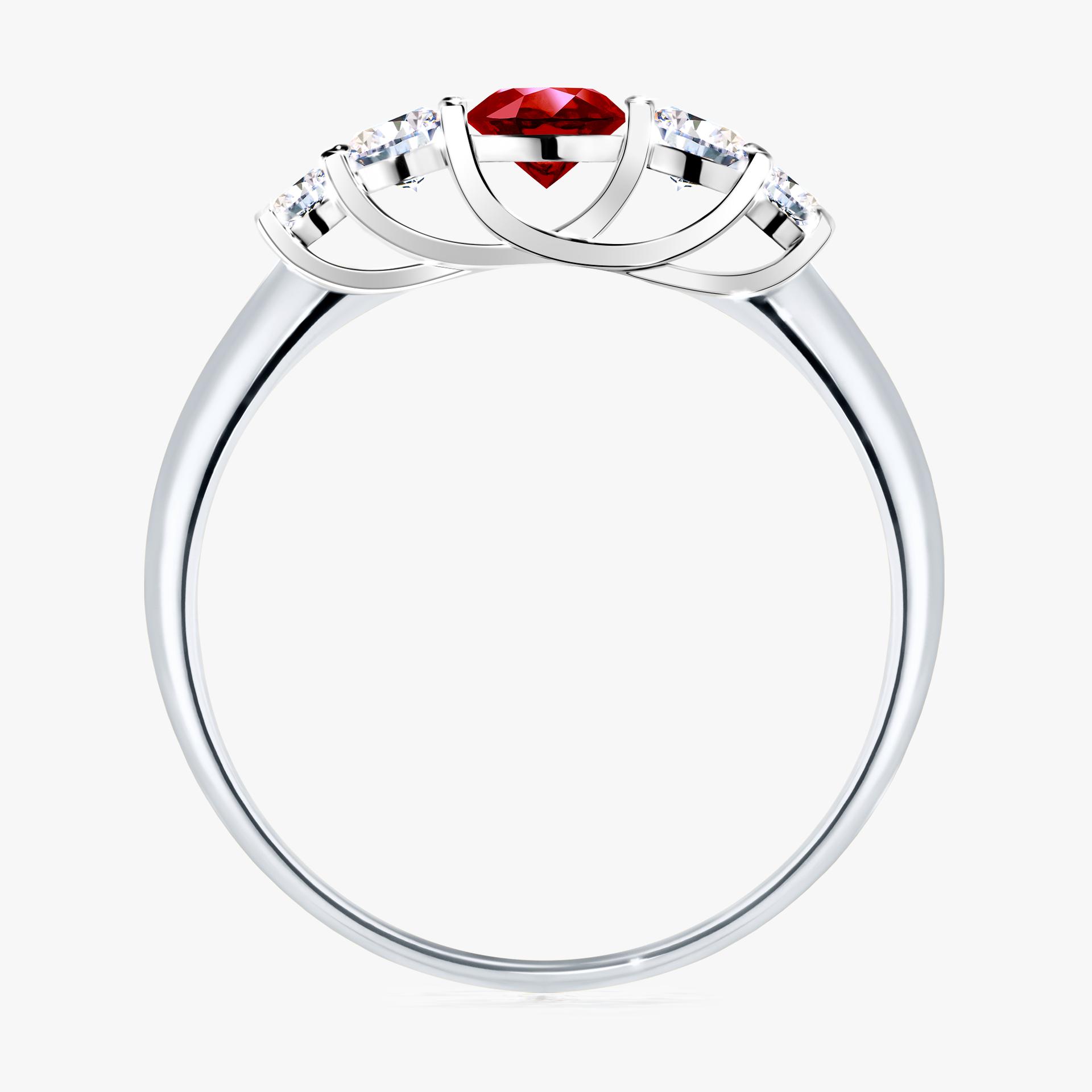 Pierścionek zaręczynowy My Darling z białego złota z rubinem 0,53ct
