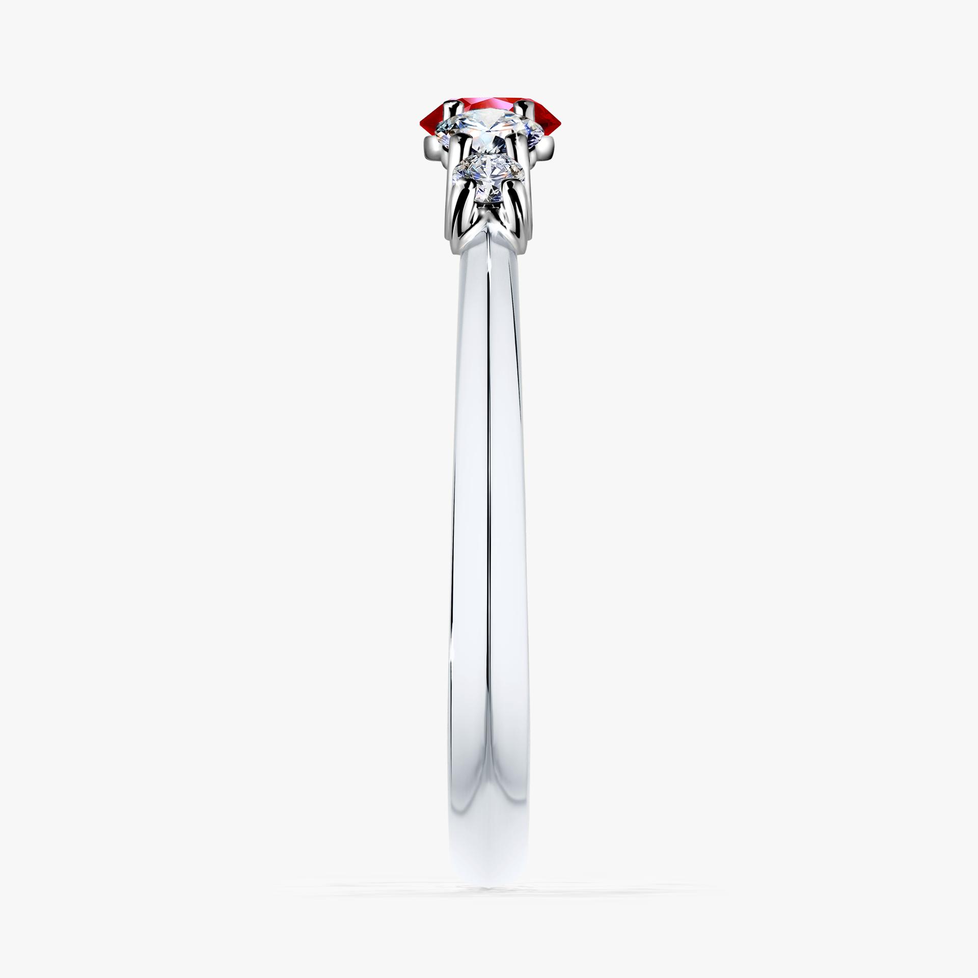 Pierścionek zaręczynowy My Darling z białego złota z rubinem 0,53ct
