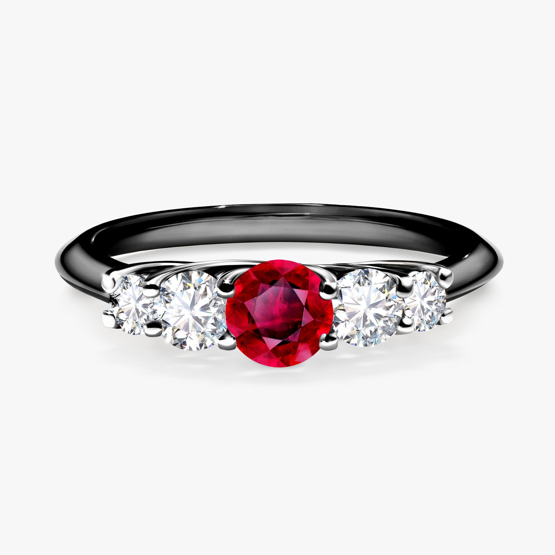 Pierscionek zareczynowy z rubinem 053 CT z czarnego zlota my darling 01