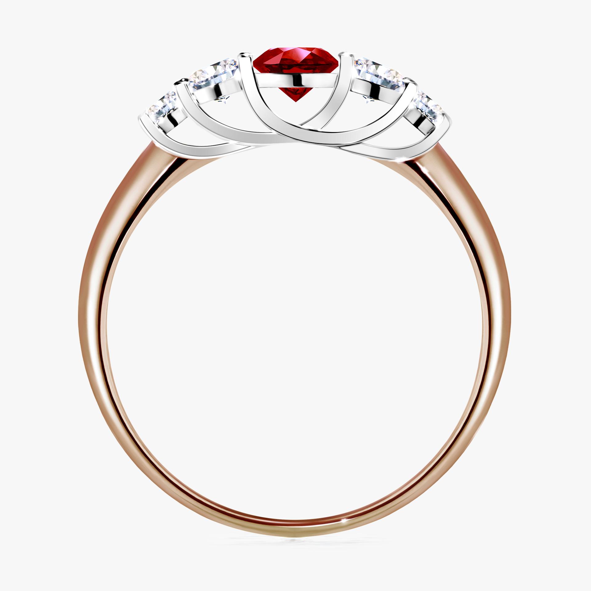 Pierścionek zaręczynowy My Darling z różowego złota z rubinem 0,53ct
