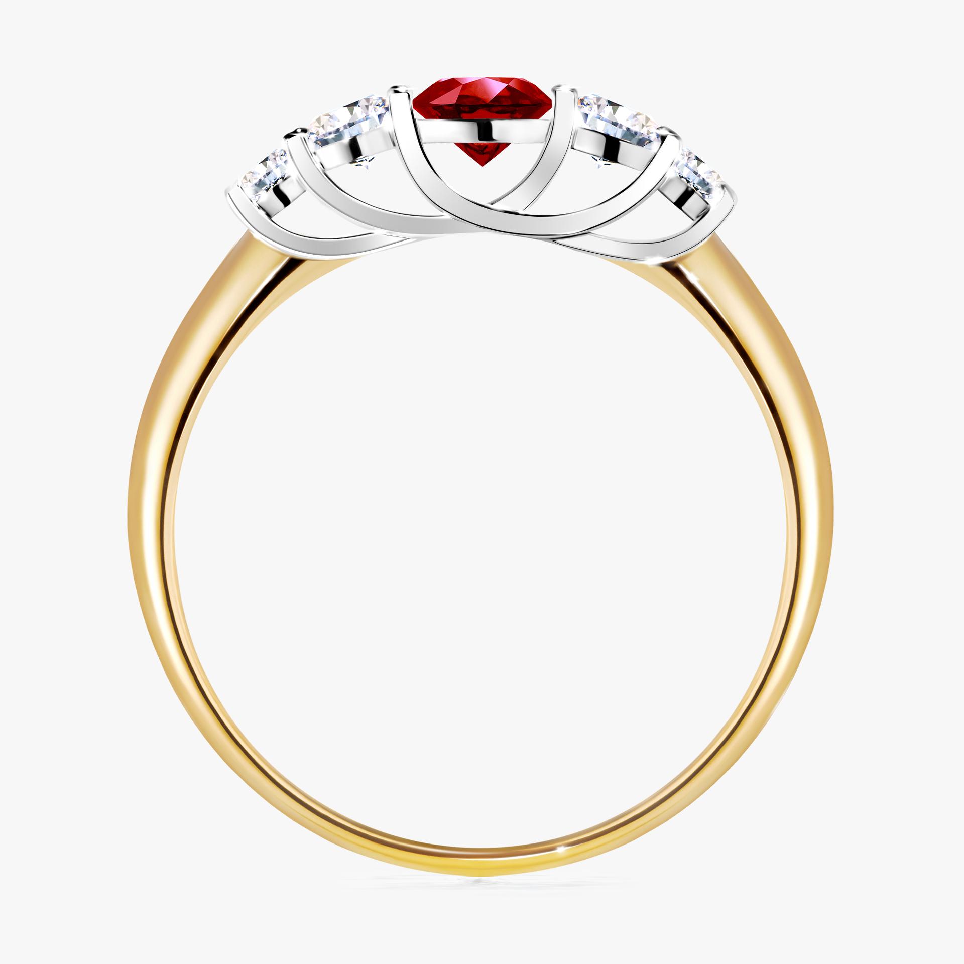 Pierscionek zareczynowy z rubinem 053 CT z zoltego zlota my darling 02