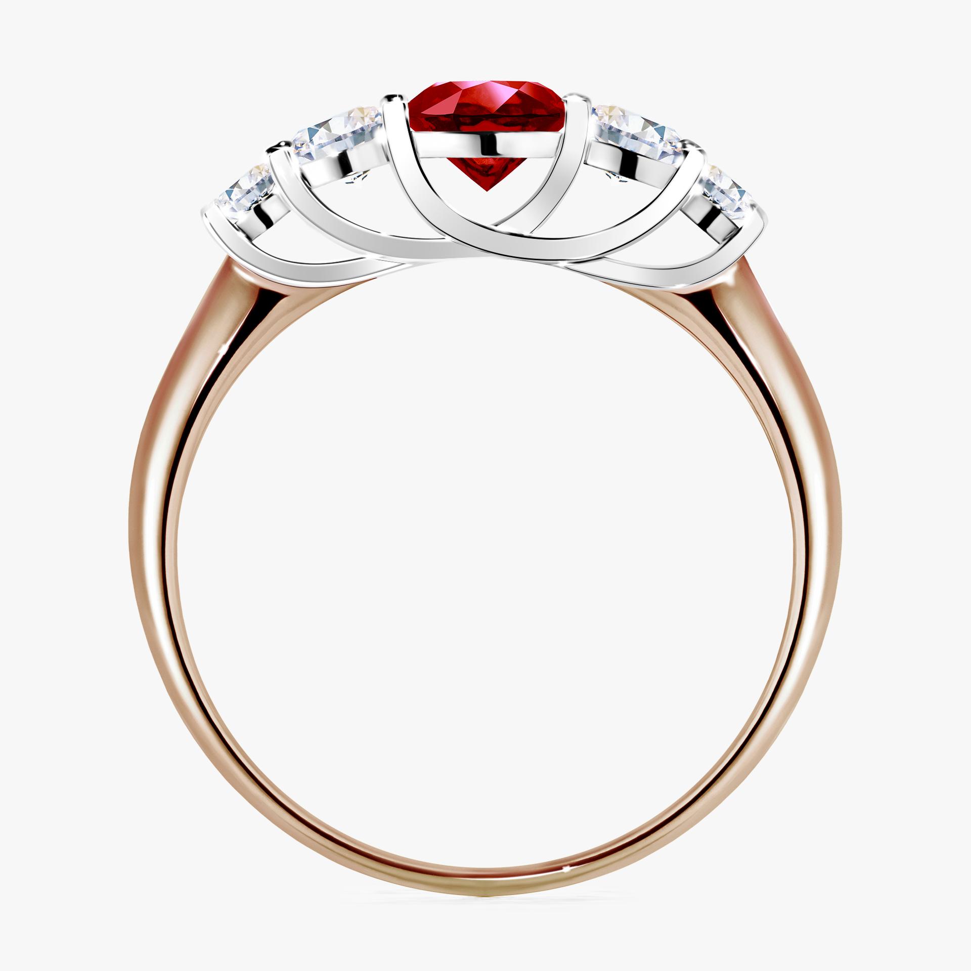 Pierscionek zareczynowy z rubinem 096 CT z rozowego zlota my darling 02