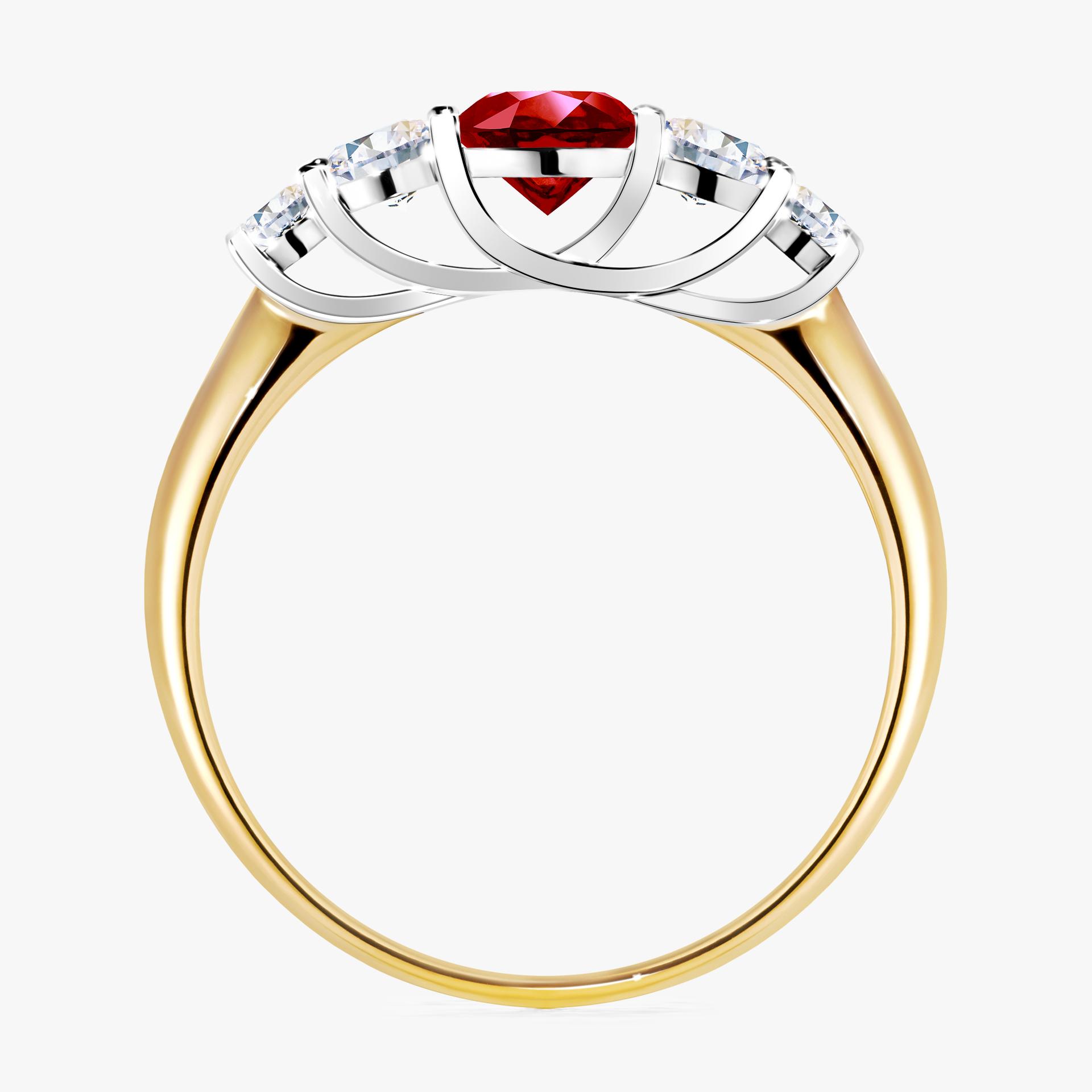 Pierścionek zaręczynowy My Darling z żółtego złota z rubinem 0,96ct