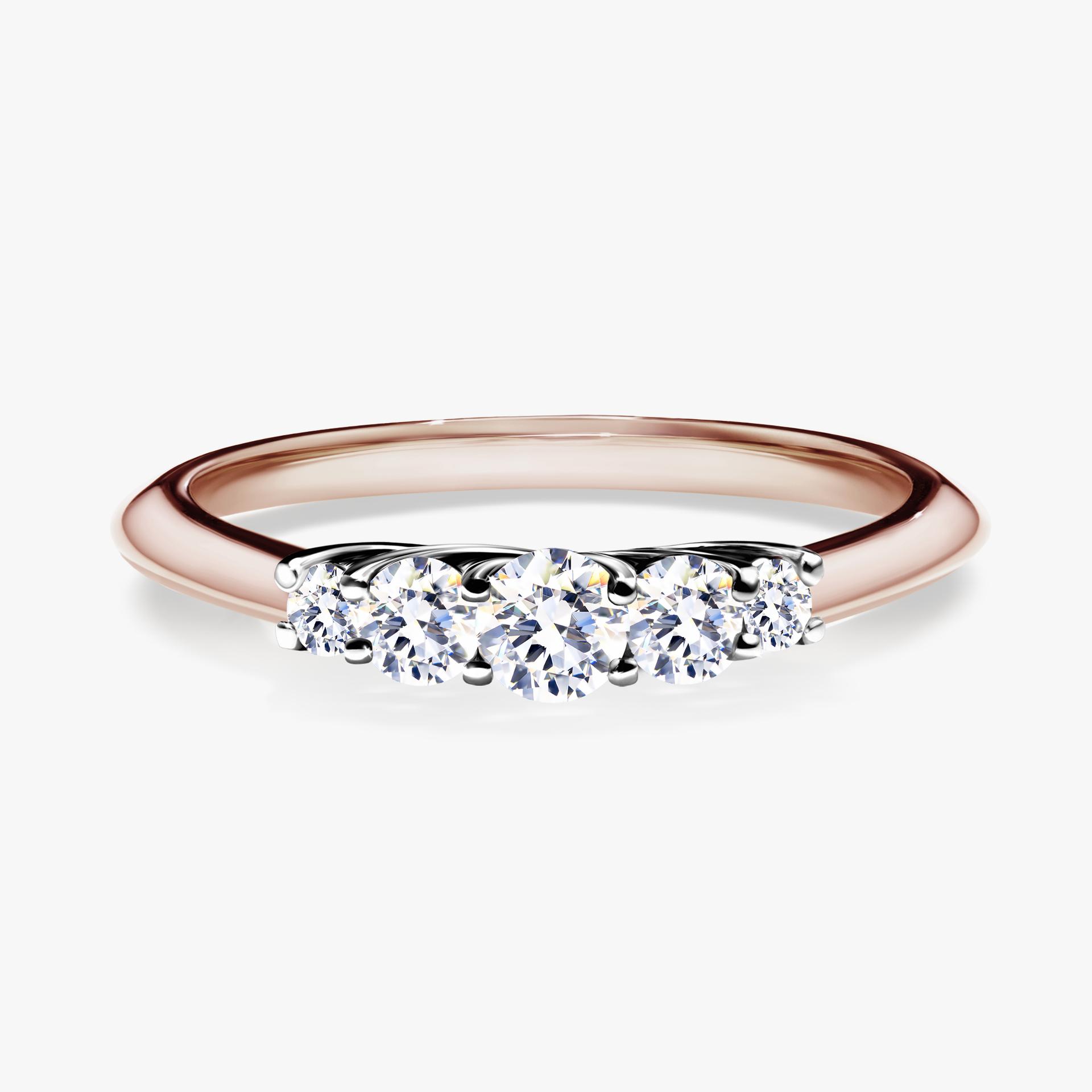 Pierscionek zareczynowy z szafirem bialym 022 CT z rozowego zlota my darling 01