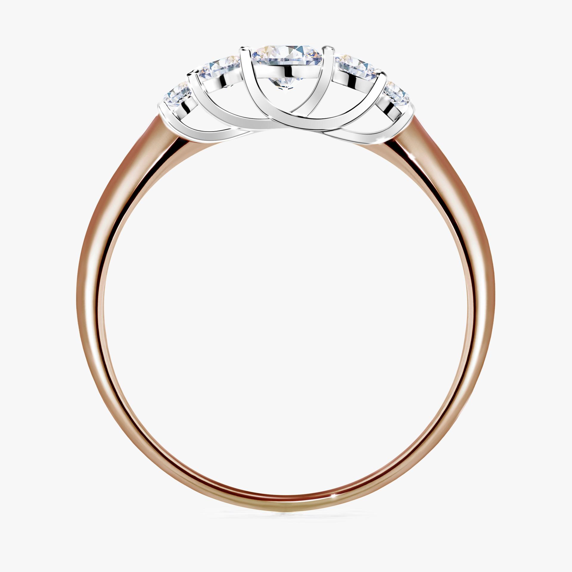 Pierscionek zareczynowy z szafirem bialym 022 CT z rozowego zlota my darling 02