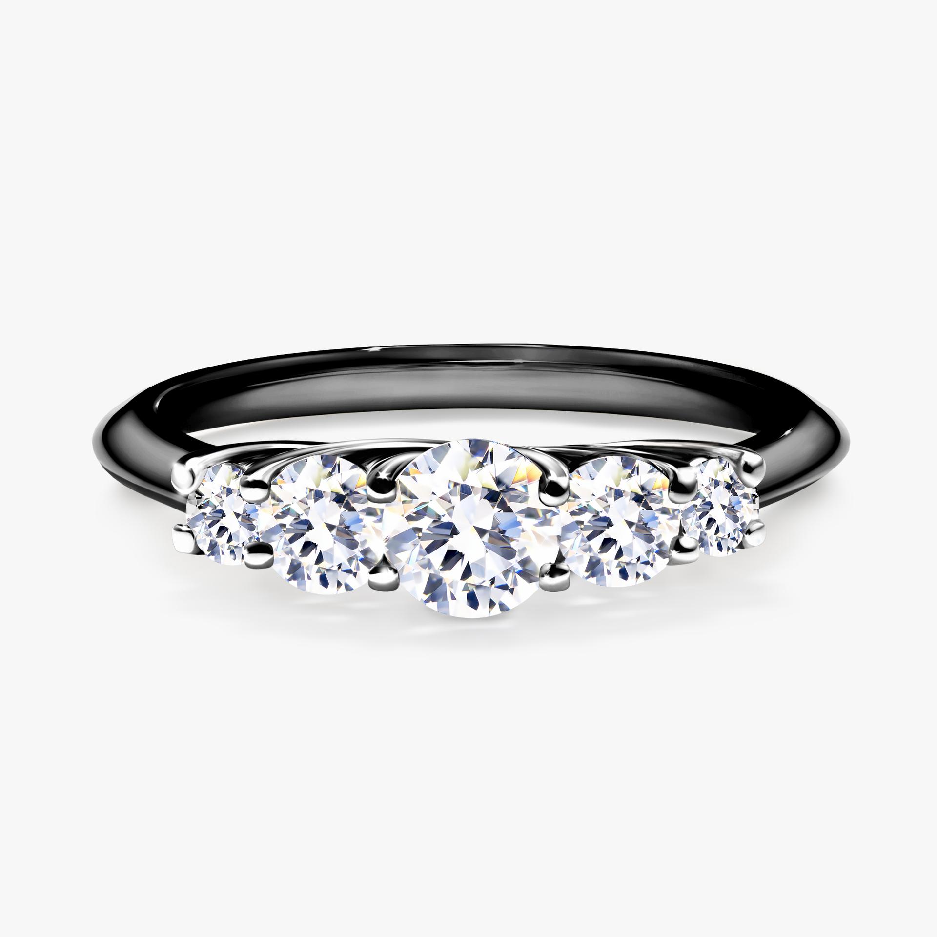 Pierscionek zareczynowy z szafirem bialym 053 CT z czarnego zlota my darling 01