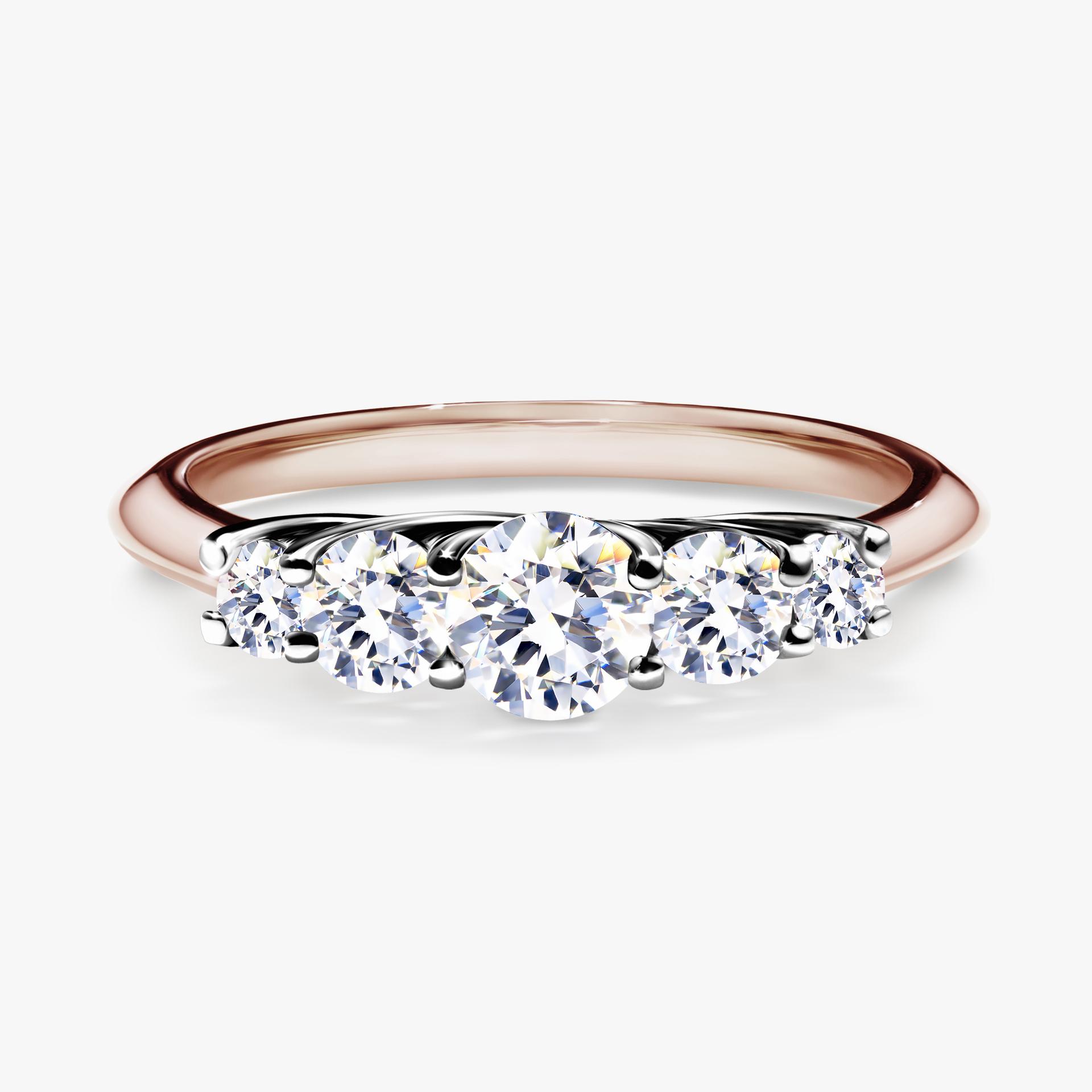 Pierscionek zareczynowy z szafirem bialym 053 CT z rozowego zlota my darling 01