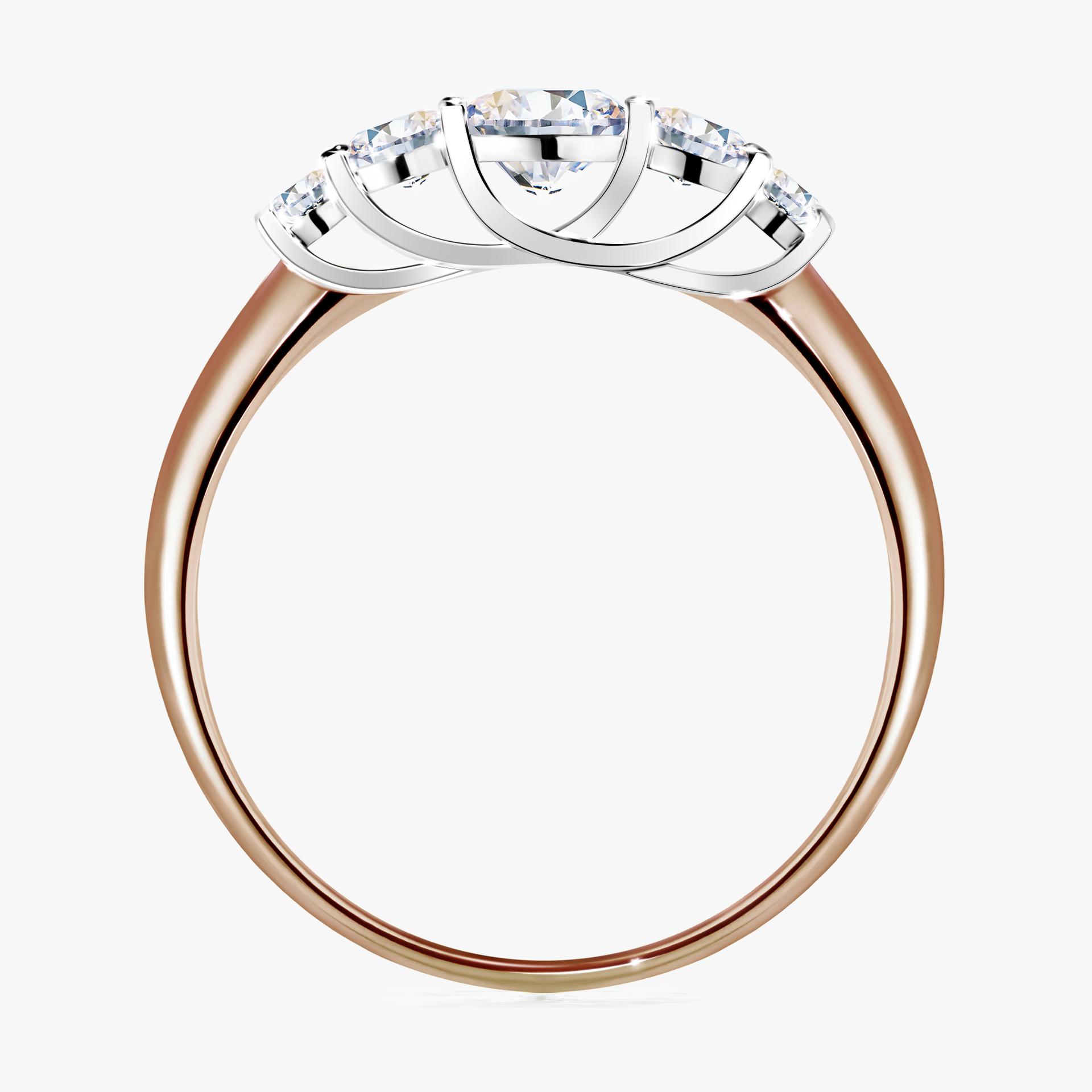 Pierscionek zareczynowy z szafirem bialym 053 CT z rozowego zlota my darling 02