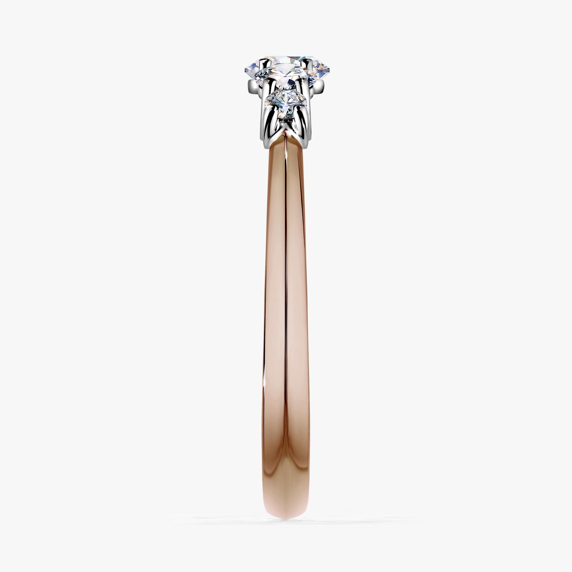 Pierscionek zareczynowy z szafirem bialym 053 CT z rozowego zlota my darling 03