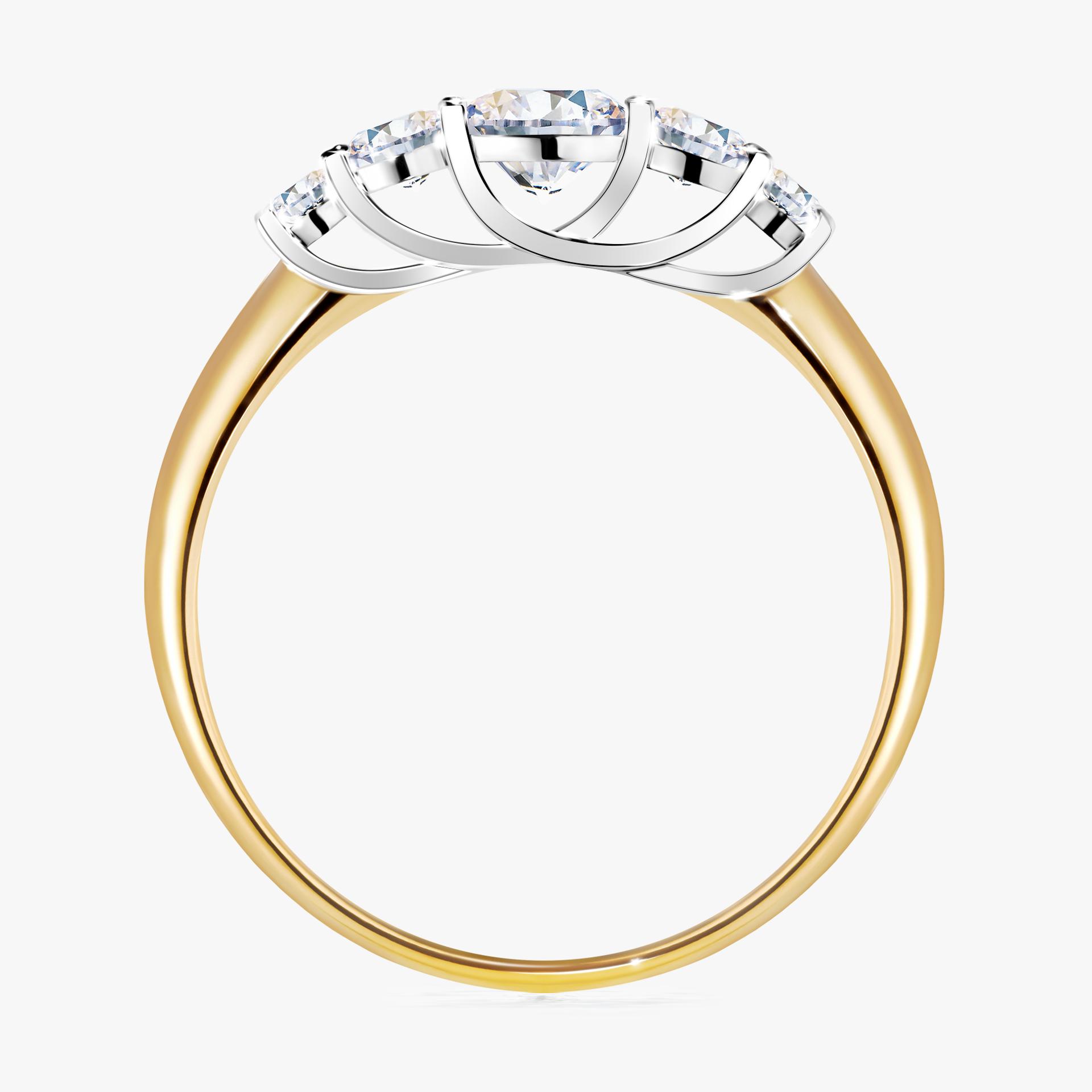 Pierscionek zareczynowy z szafirem bialym 053 CT z zoltego zlota my darling 02