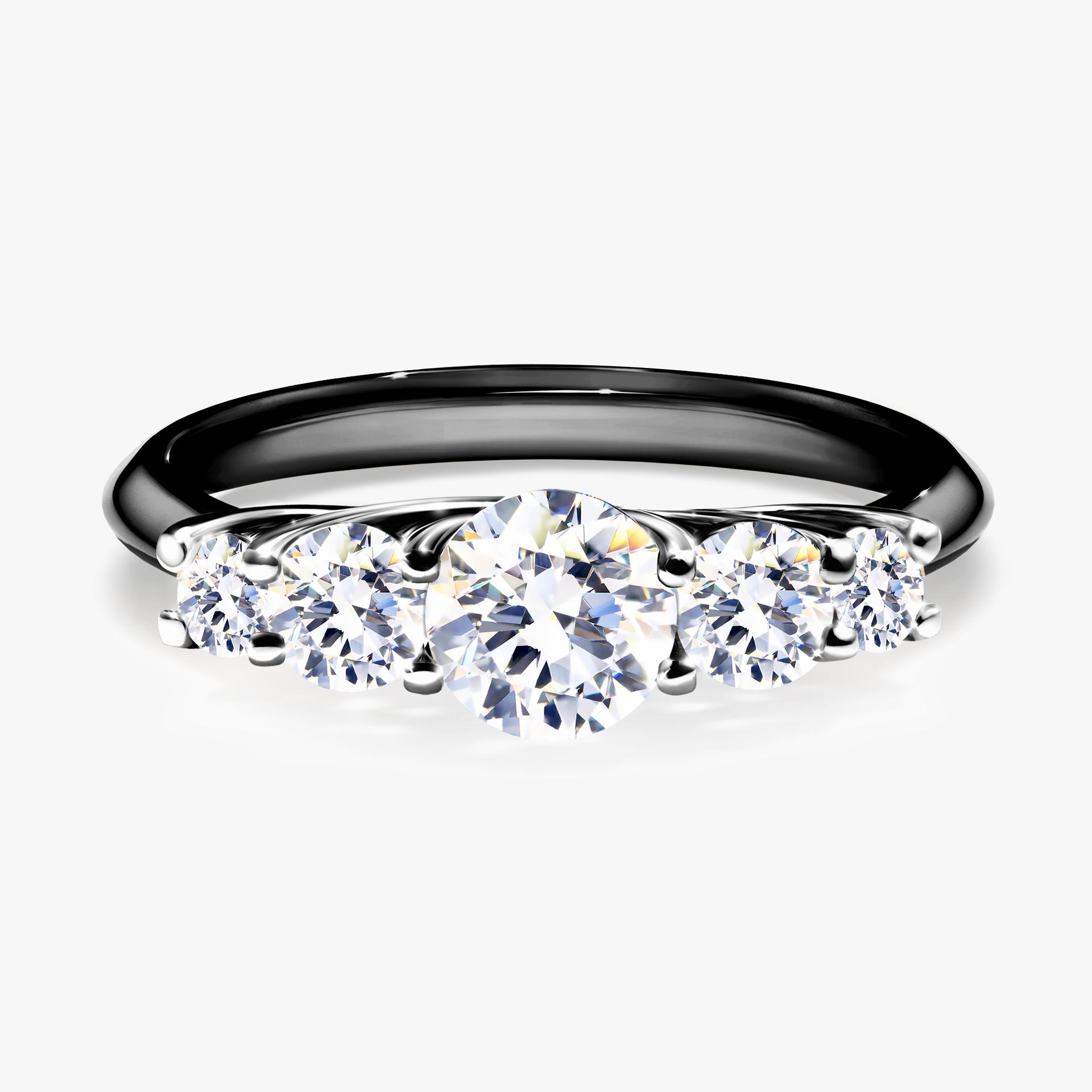 Pierscionek zareczynowy z szafirem bialym 096 CT z czarnego zlota my darling 01