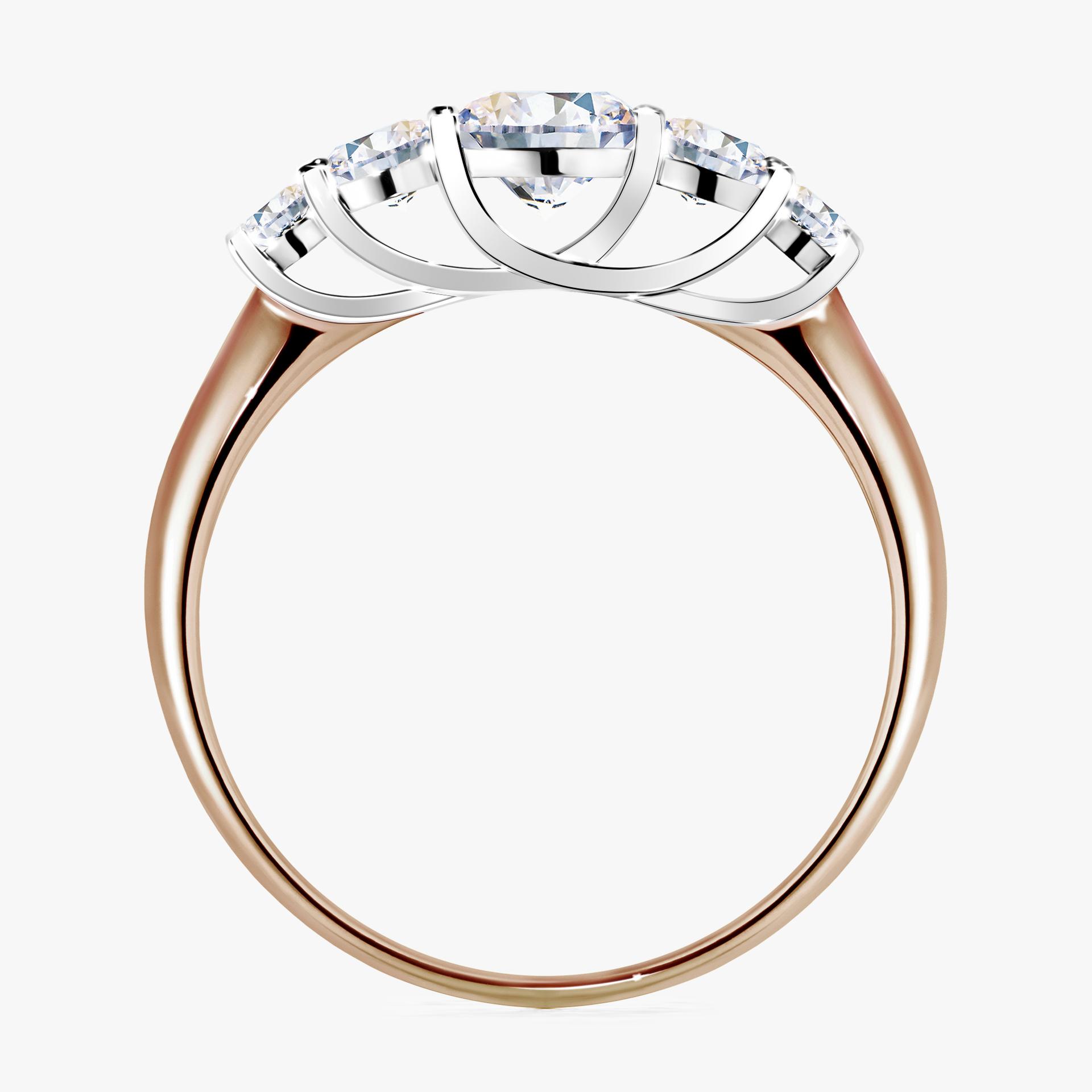 Pierscionek zareczynowy z szafirem bialym 096 CT z rozowego zlota my darling 02