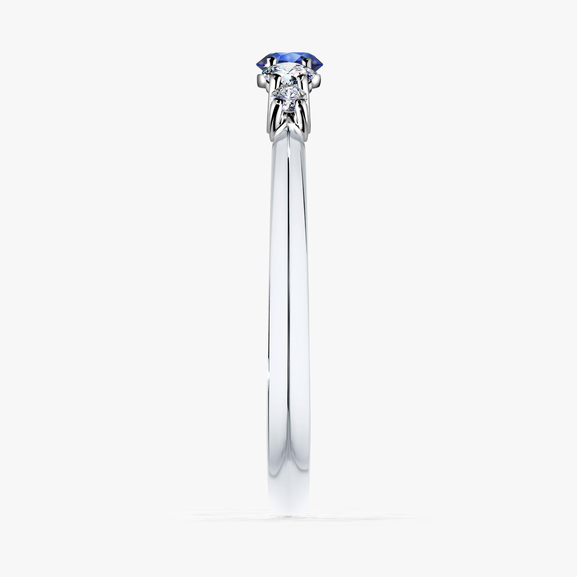 Pierścionek zaręczynowy My Darling z białego złota z szafirem niebieskim 0,22ct