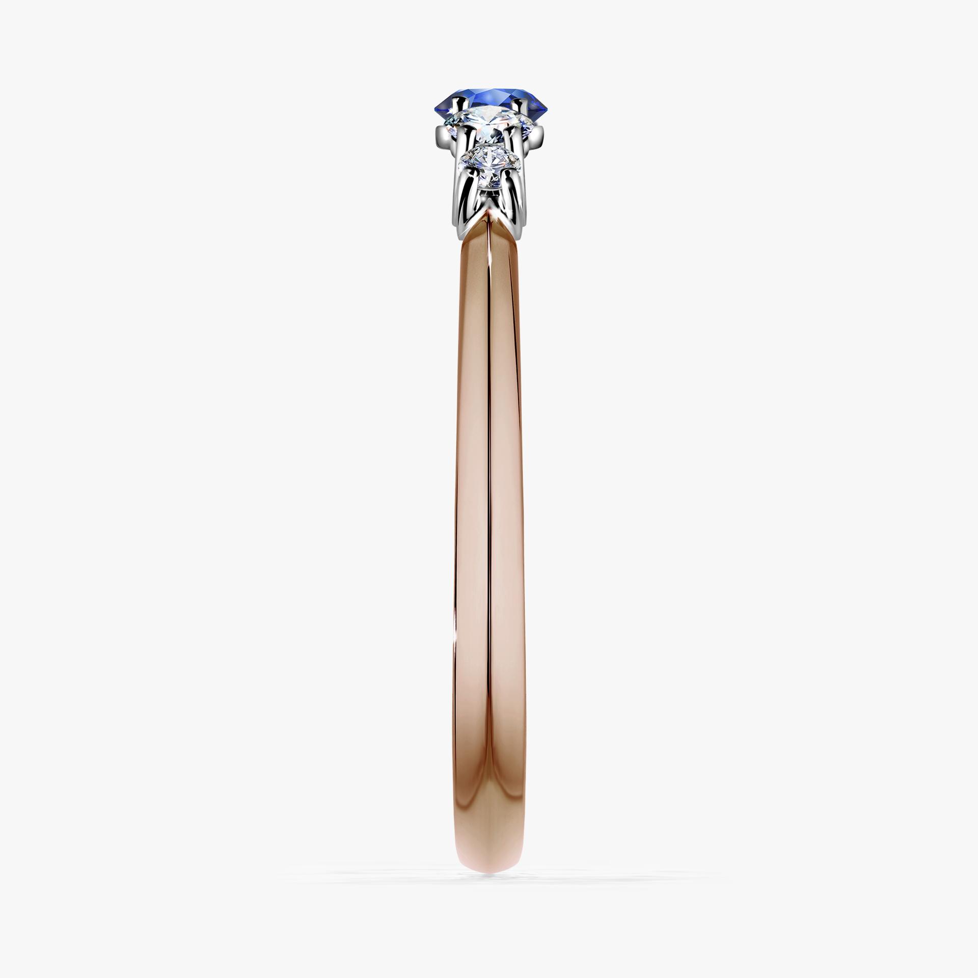 Pierścionek zaręczynowy My Darling z różowego złota z szafirem niebieskim 0,22ct