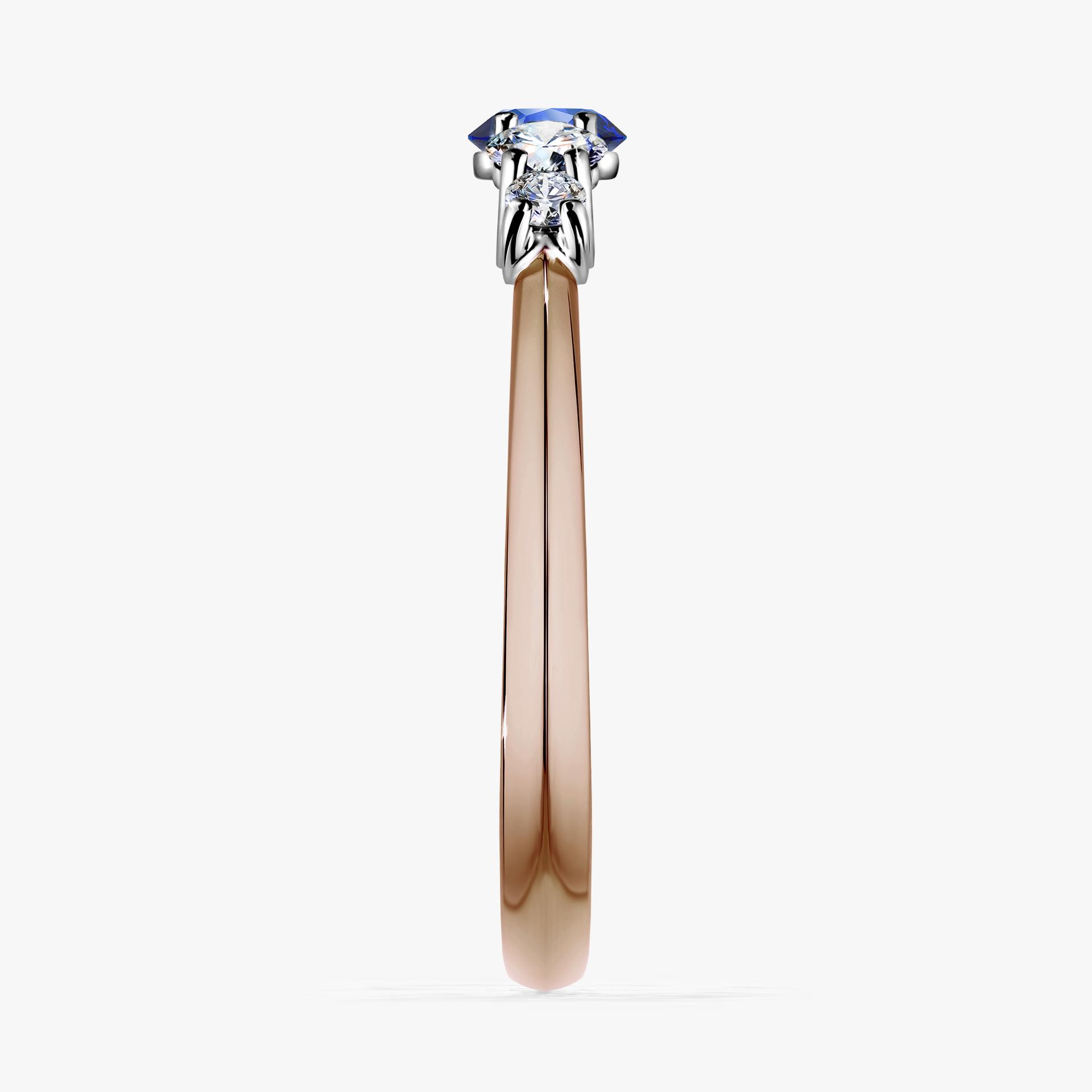 Pierscionek zareczynowy z szafirem niebieskim 053 CT z rozowego zlota my darling 03
