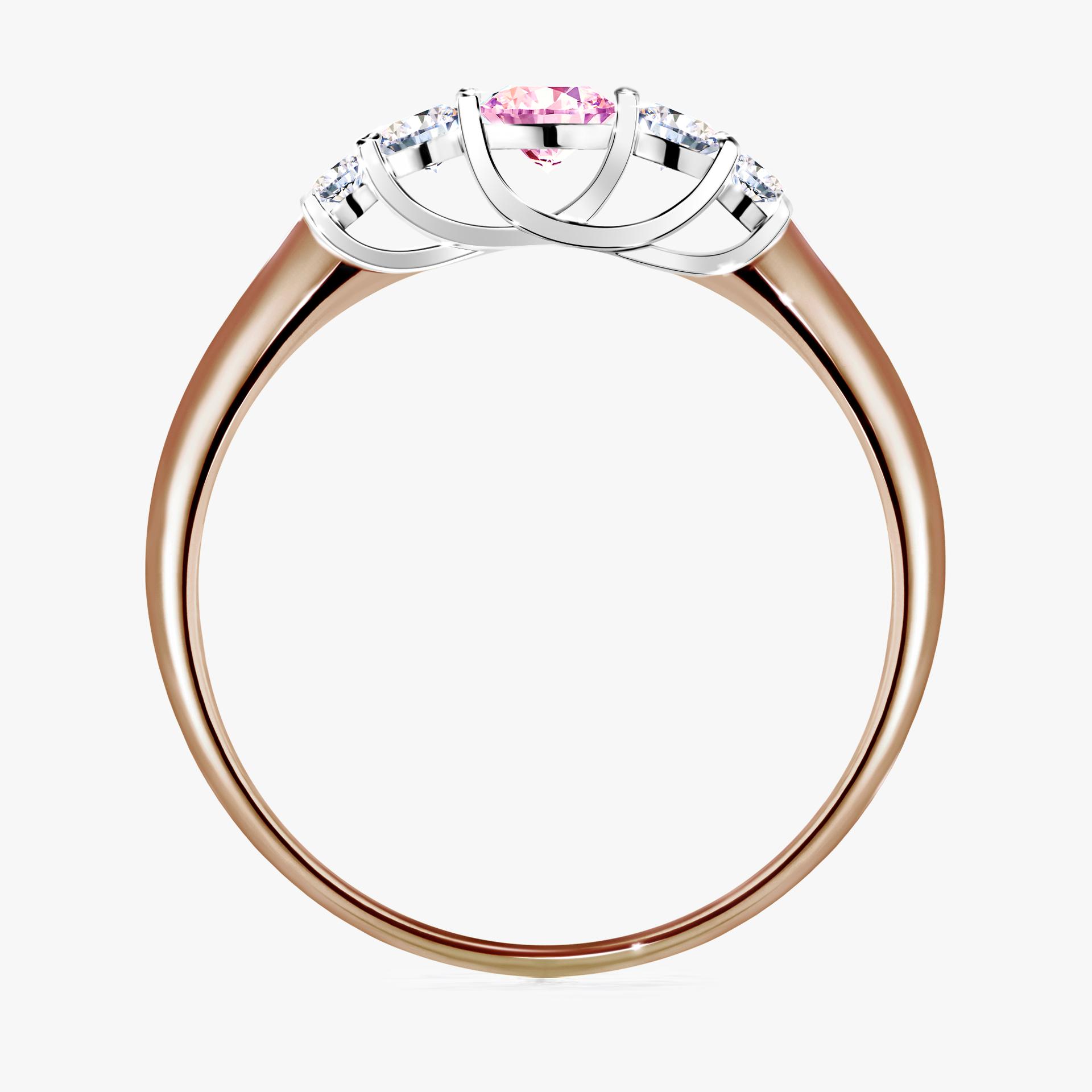 Pierscionek zareczynowy z szafirem rozowym 022 CT z rozowego zlota my darling 02