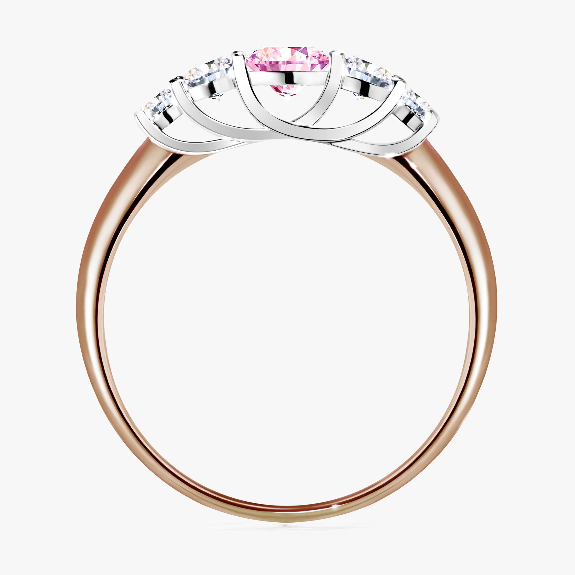 Pierscionek zareczynowy z szafirem rozowym 053 CT z rozowego zlota my darling 02
